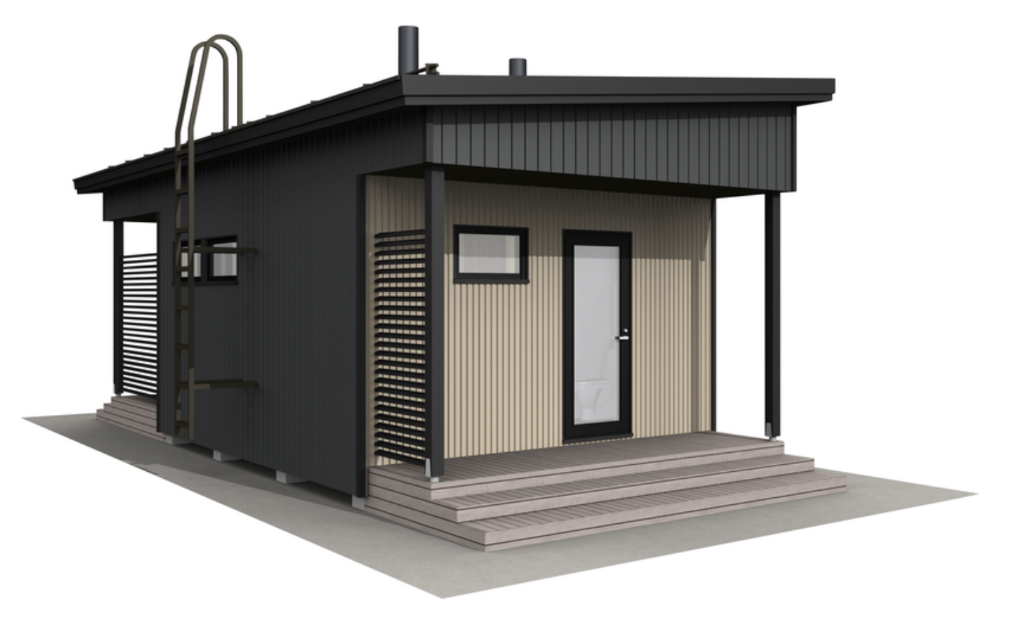 Huvila Pontti H125S 25m² tupa, wc ja sauna