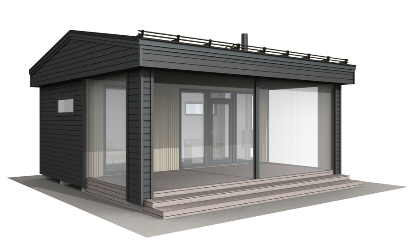 Huvila Pontti H425 25m² tupa, makuuhuone ja wc