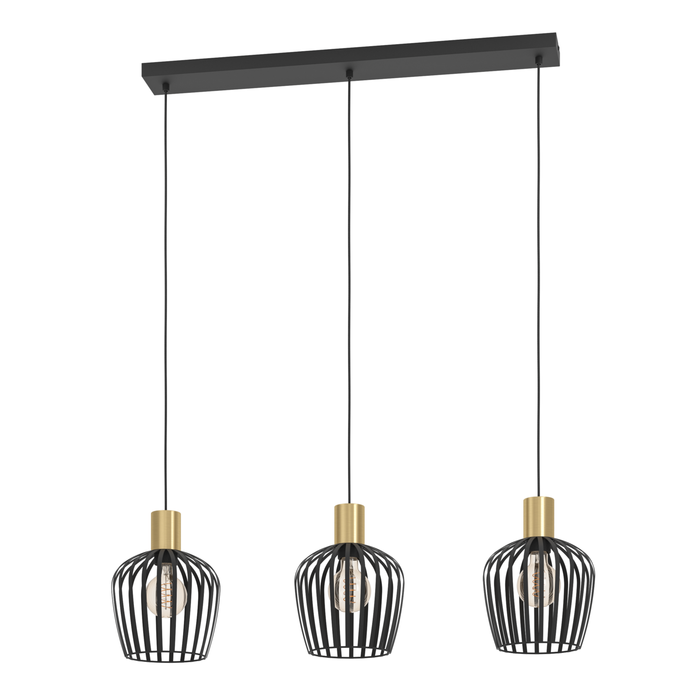 Riippuvalaisin EGLO 3-os Empoli E27 messinki/musta