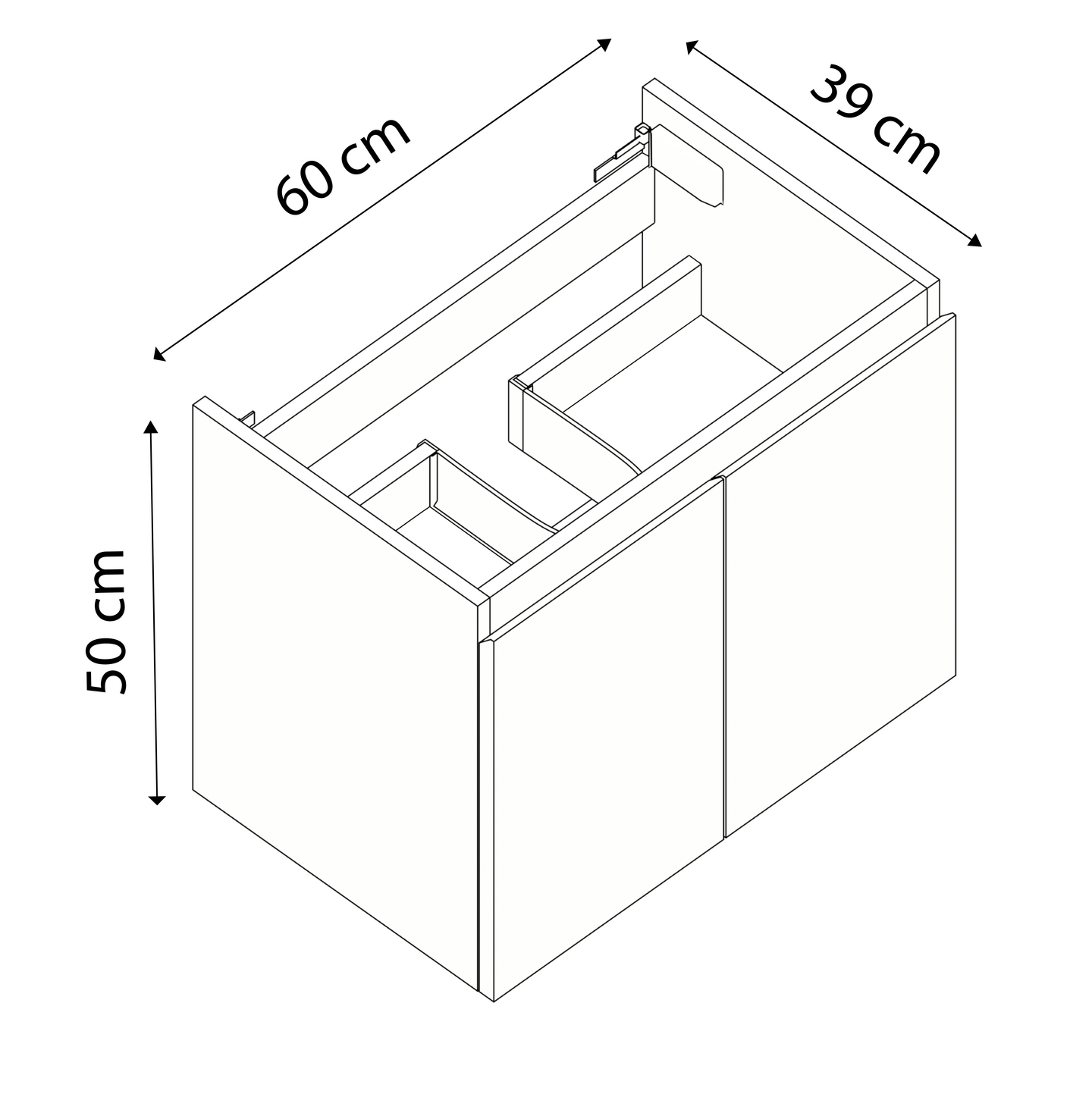 Allaskaappi Cello Sand 60cm tammi