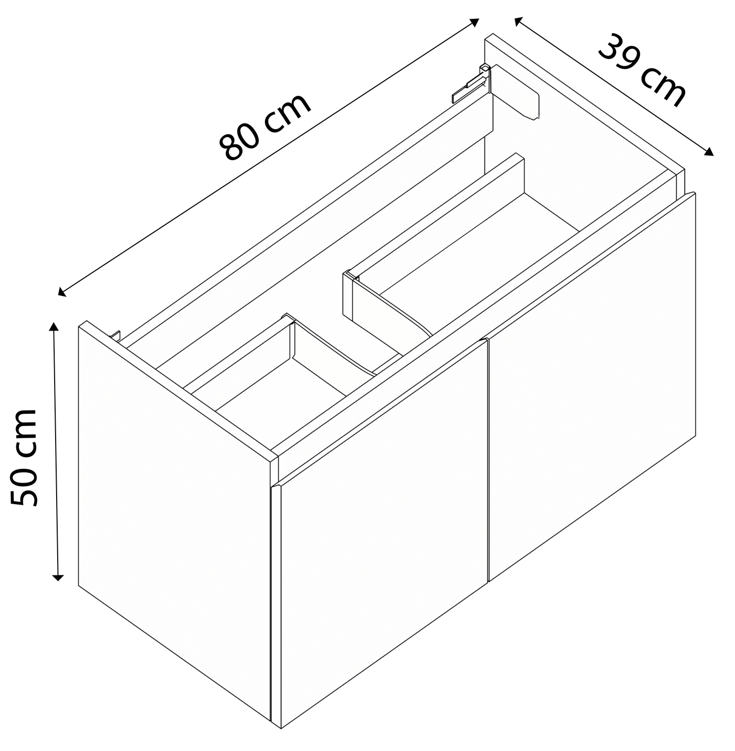 Allaskaappi Cello Sand 80cm valkoinen