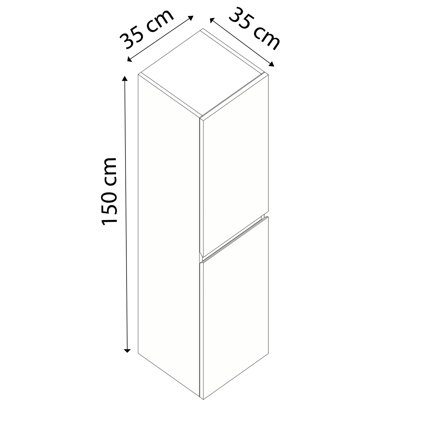 Korkea kaappi Cello Sand 150cm valkoinen