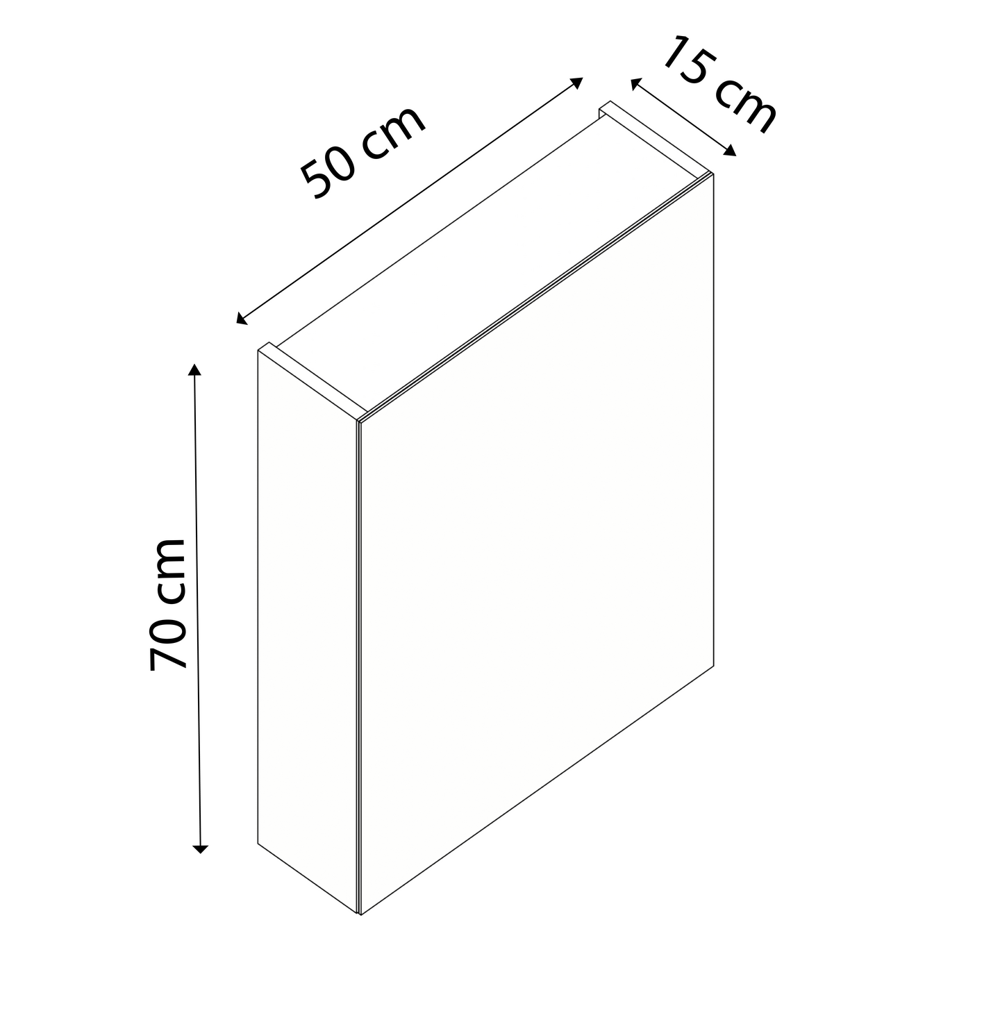 Peilikaappi Cello Sand 50cm tammi 1-ovinen