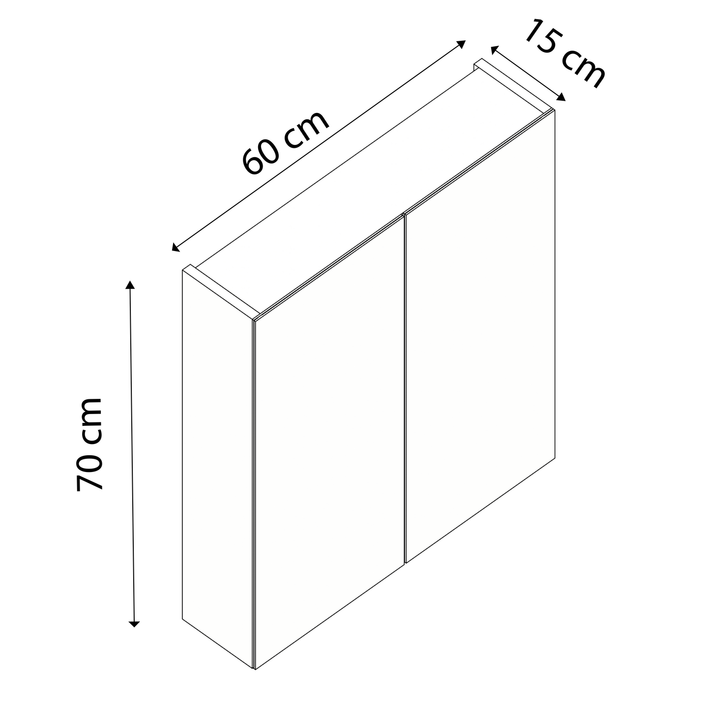 Peilikaappi Cello Sand 60cm tammi