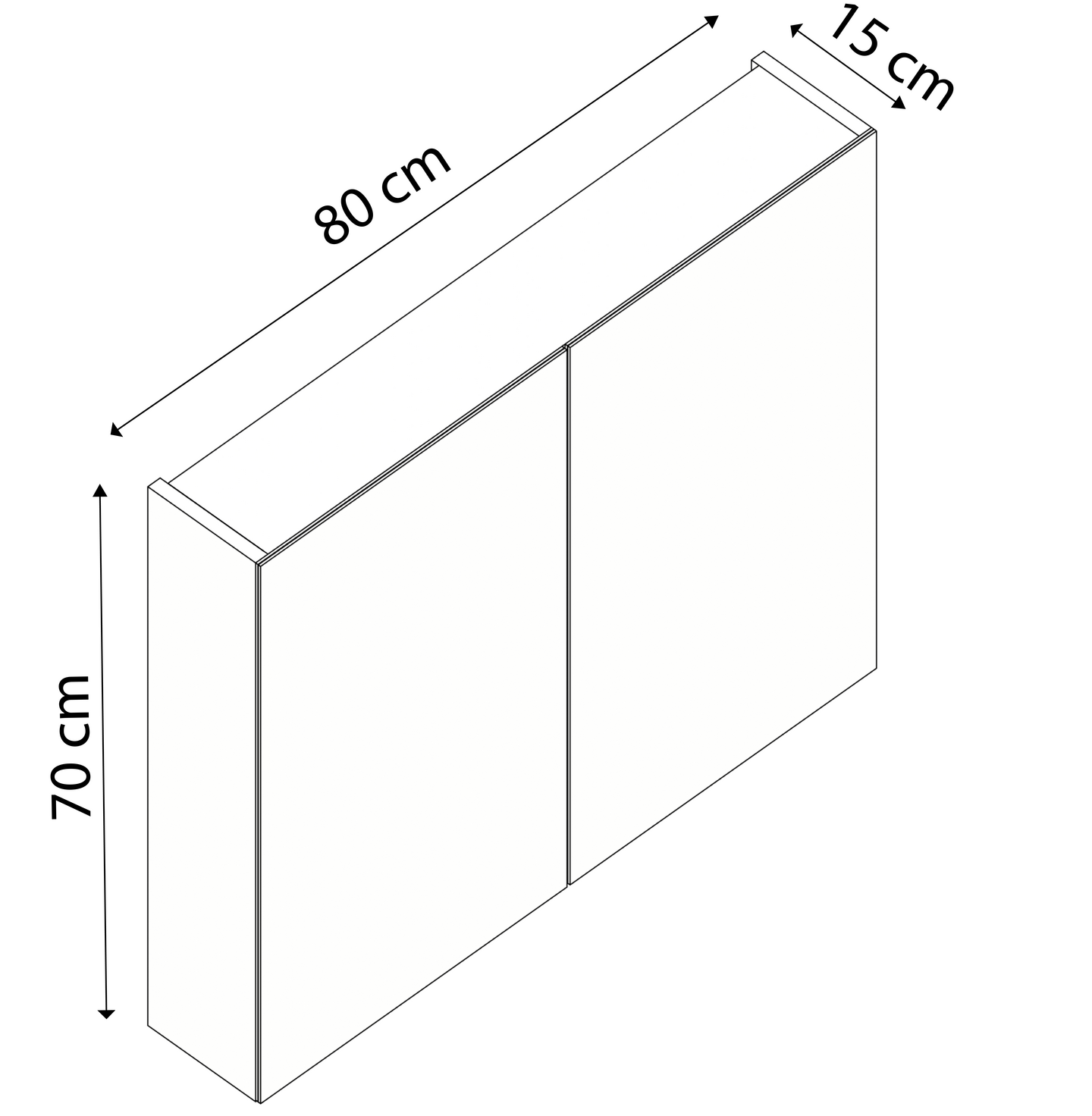 Peilikaappi Cello Sand 80cm tammi