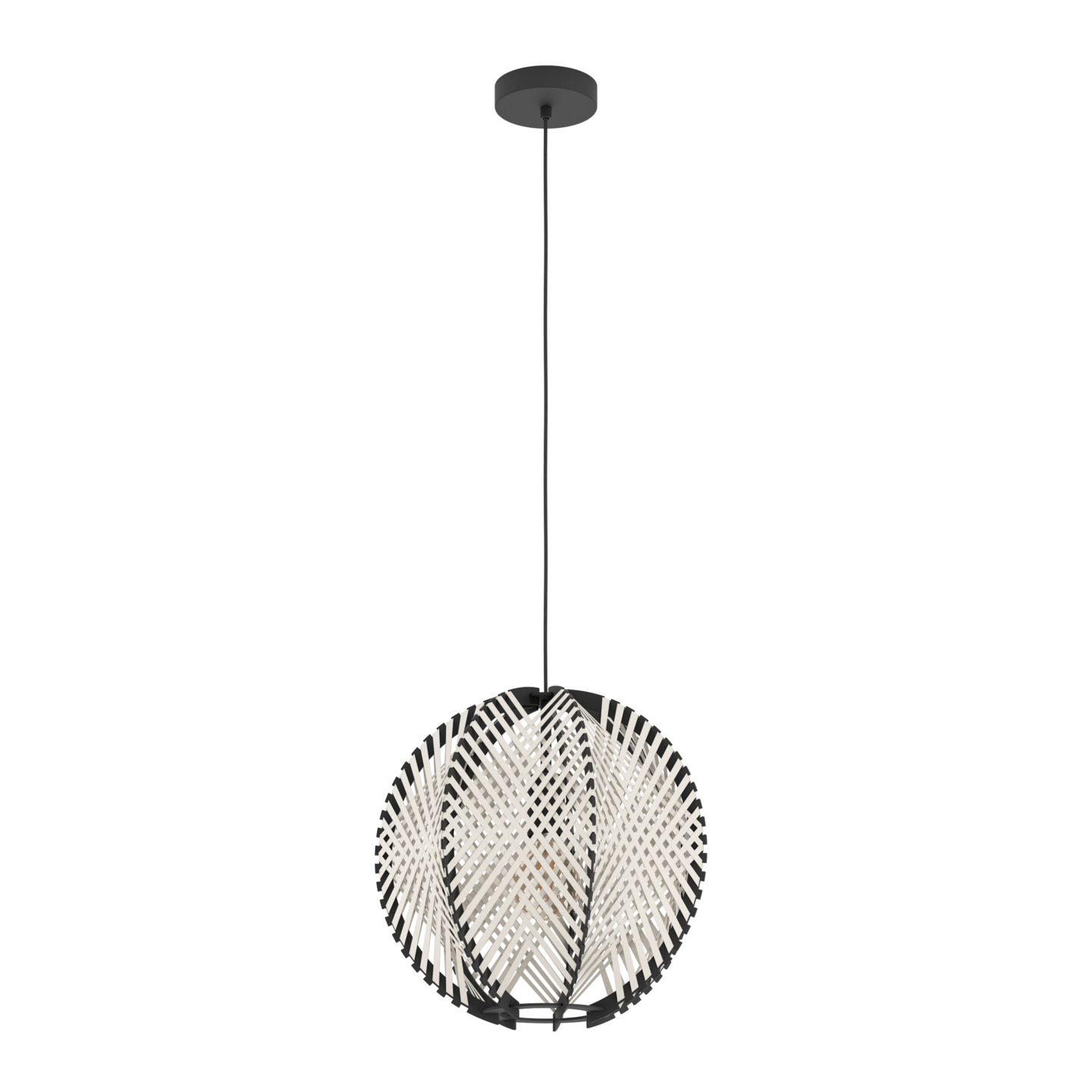 Riippuvalaisin EGLO Waverton E27 40cm musta/valkoinen