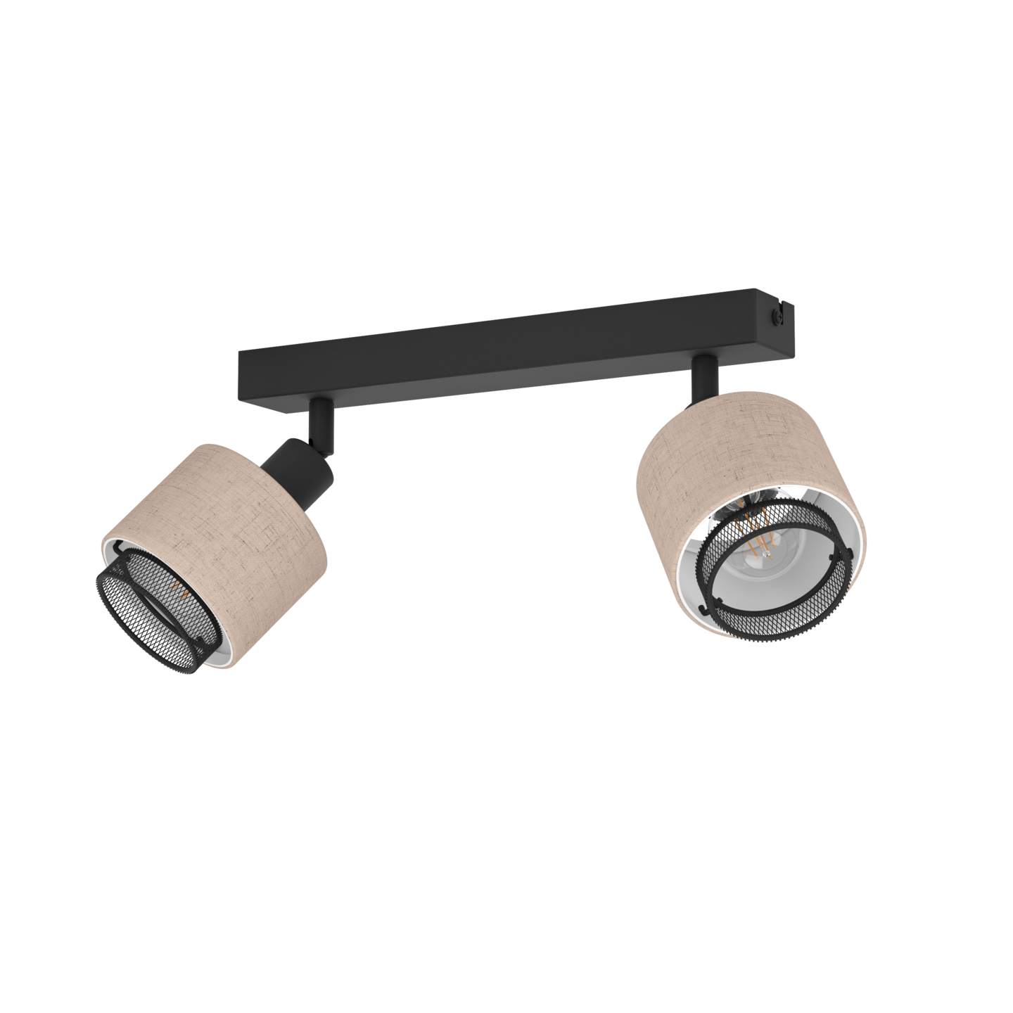 Kattospotti EGLO Rosley 2-osainen E14 musta/pellava