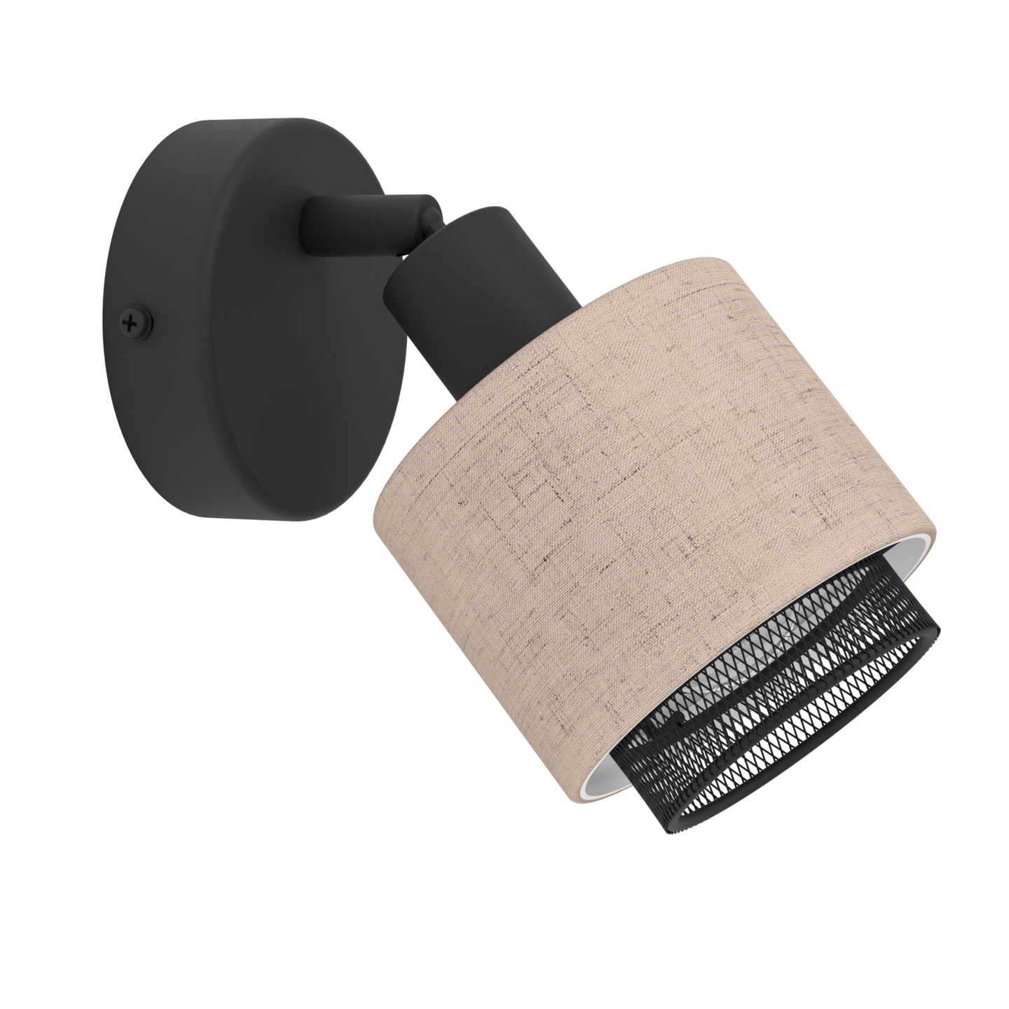 Kattospotti EGLO Rosley E14 musta/pellava