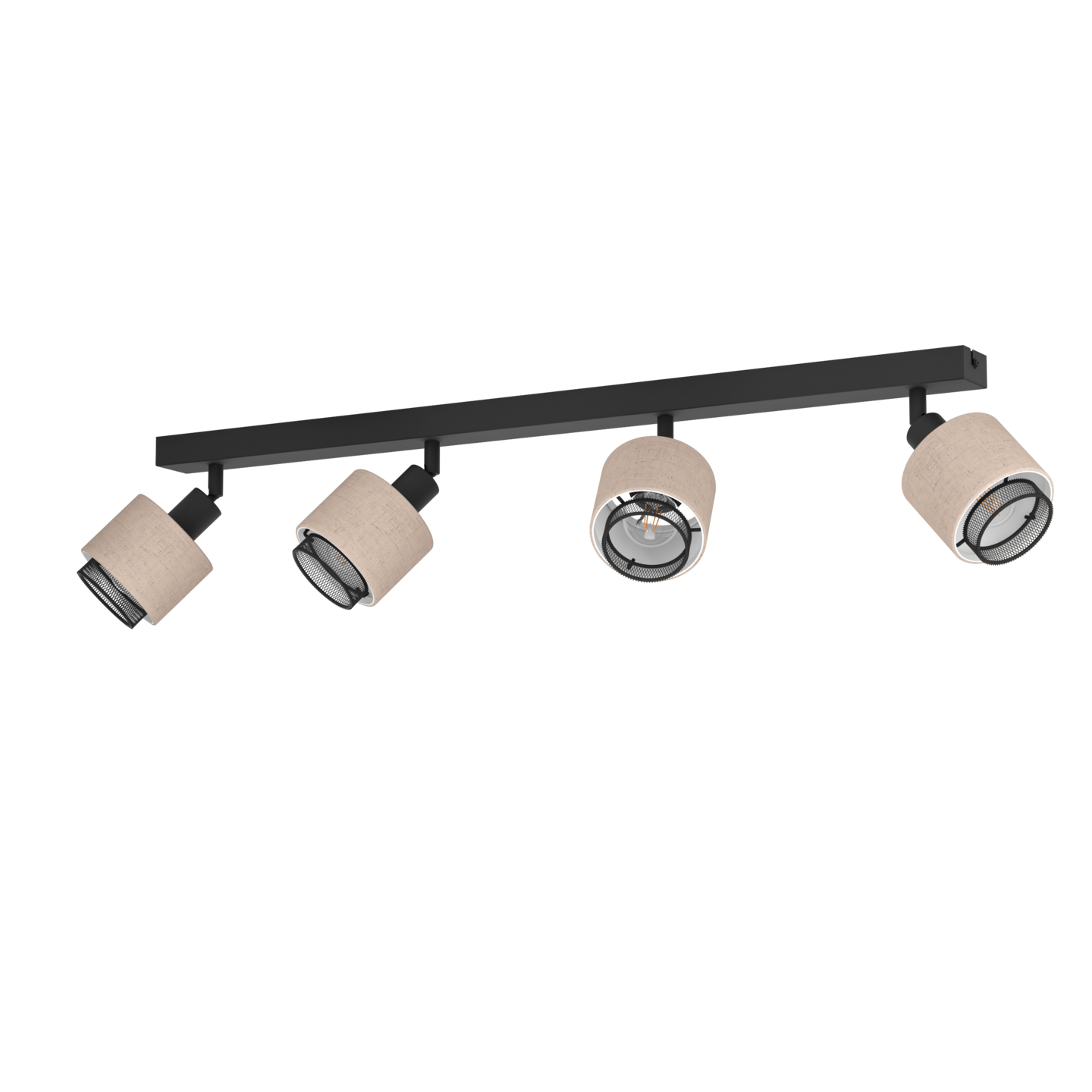 Kattospotti EGLO Rosley 4-osainen E14 musta/pellava