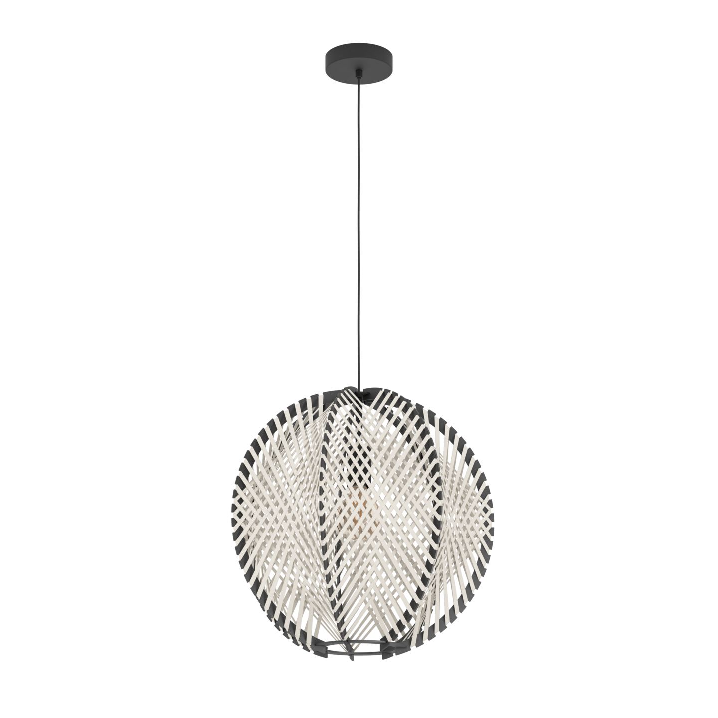 Riippuvalaisin EGLO Waverton E27 48cm musta/valkoinen