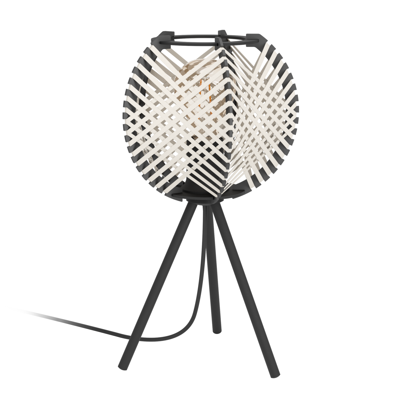 Pöytävalaisin EGLO Waverton E27 musta/valkoinen