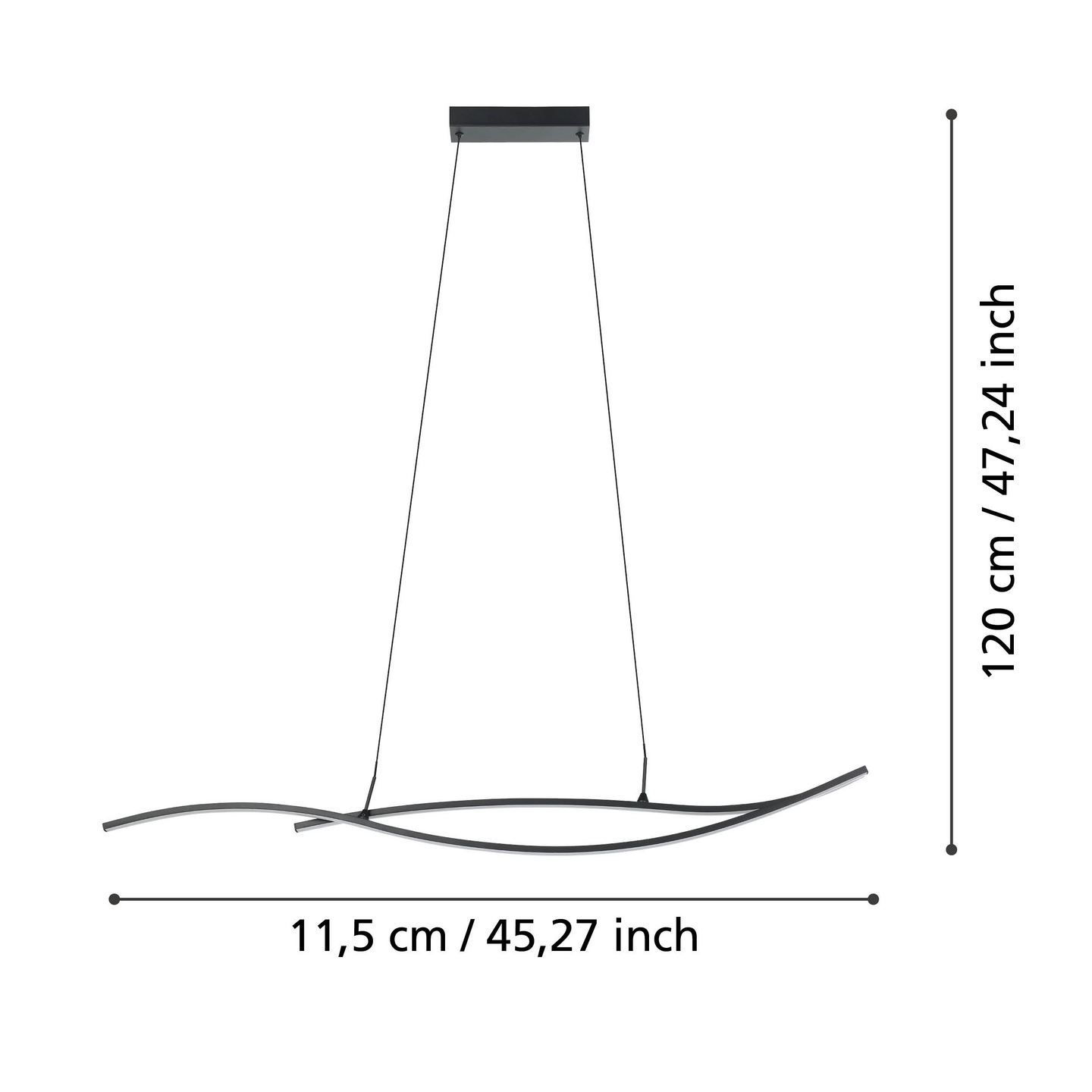 Riippuvalaisin EGLO Grisolia led 20W musta/valkoinen