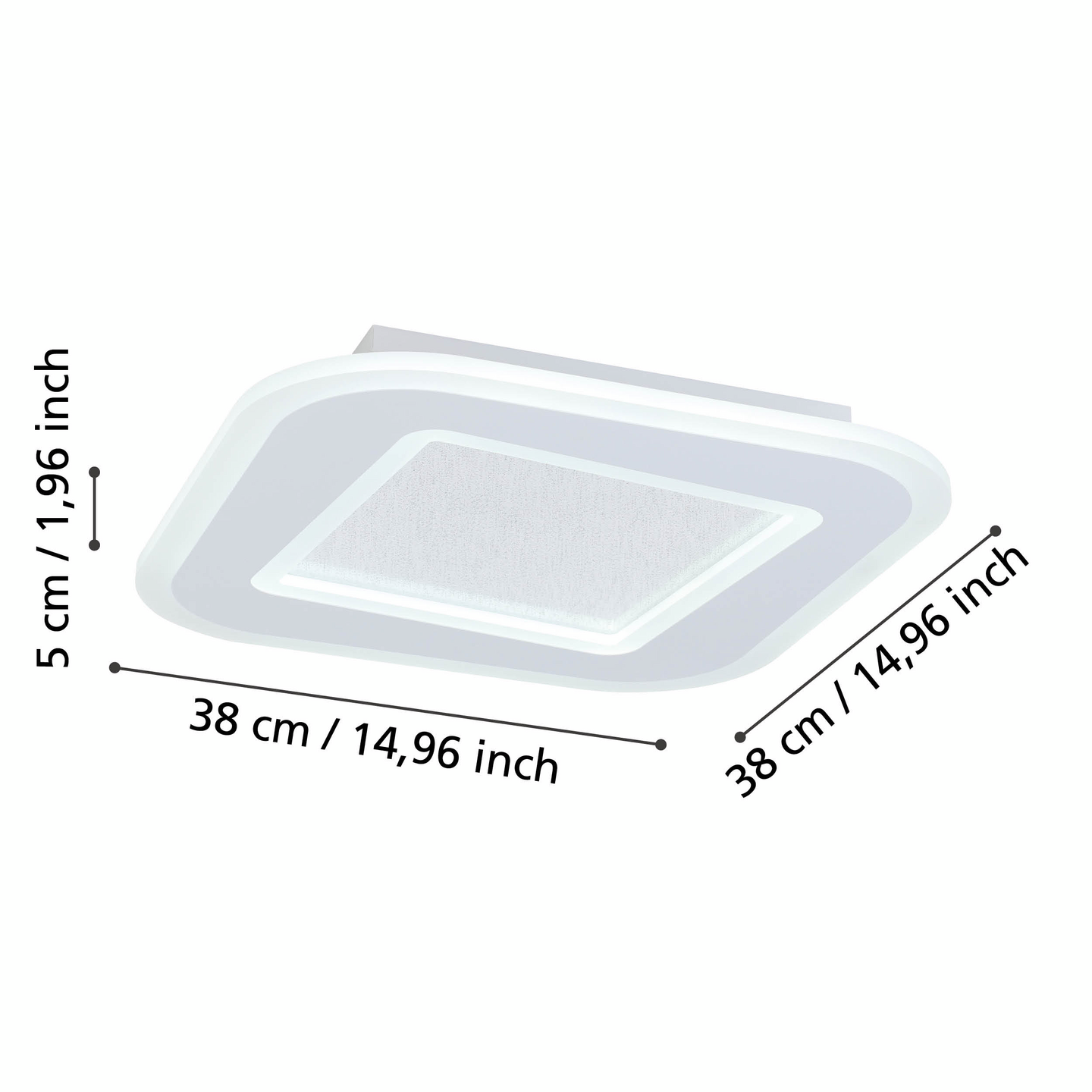Kattovalaisin EGLO Macchioni led 20W CCT 38x38cm valkoinen