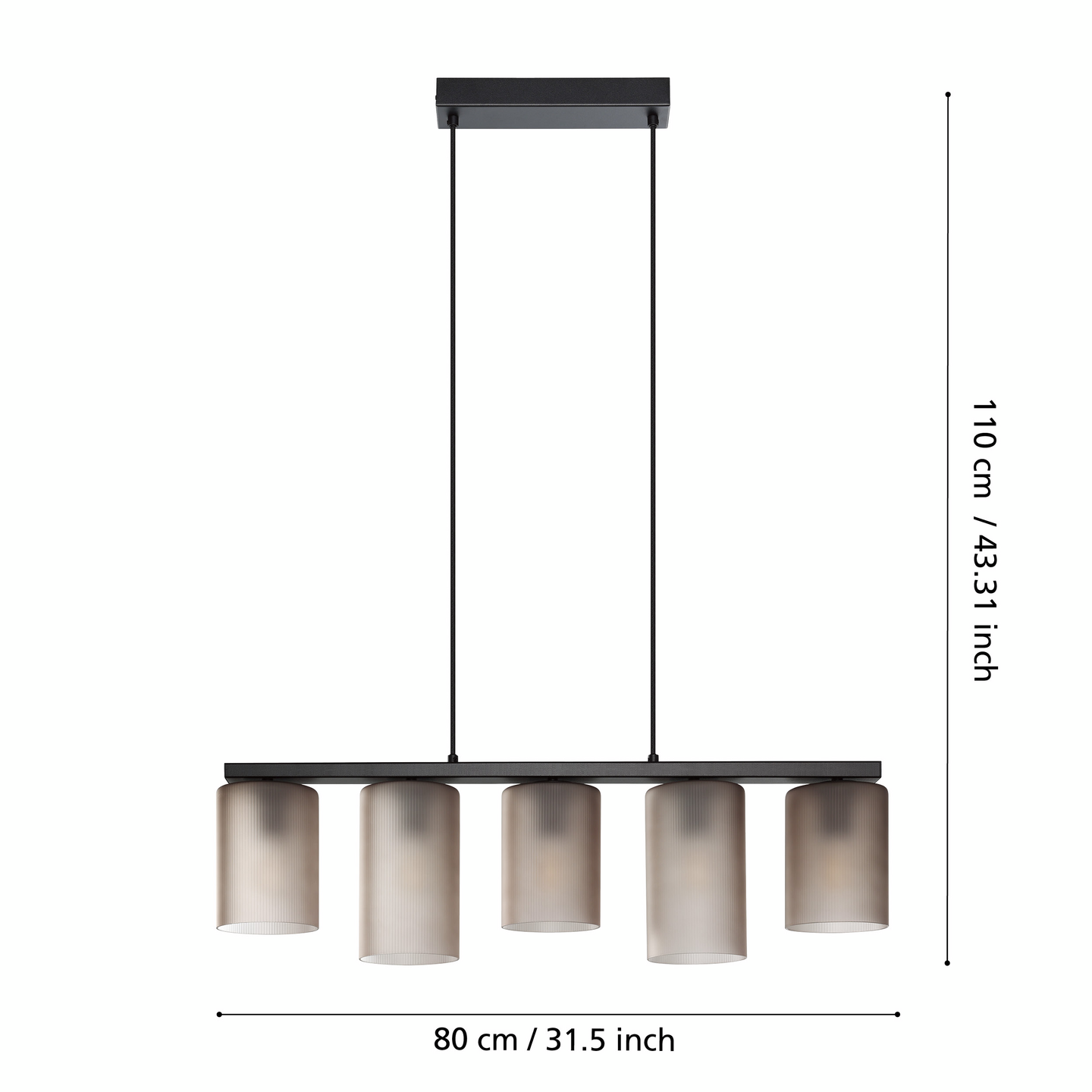 Riippuvalaisin EGLO 5-os Colomera E27 musta/harmaa