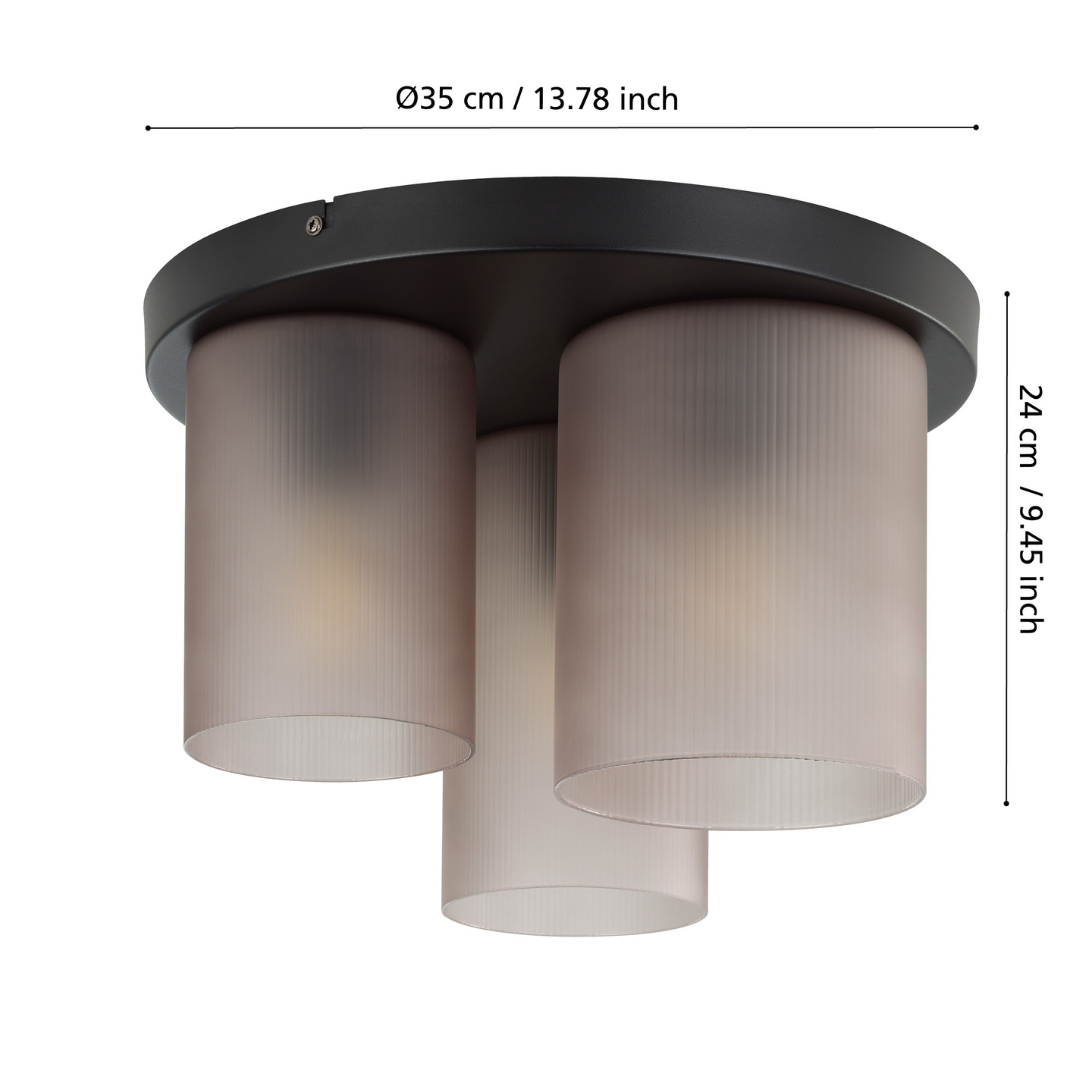 Kattovalaisin EGLO 3-os Colomera E27 musta/harmaa