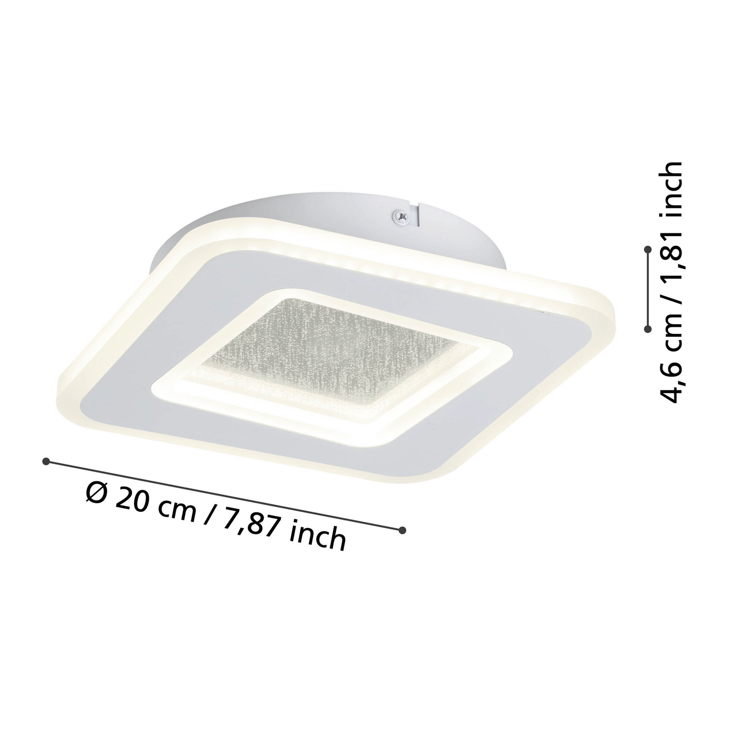 Kattovalaisin EGLO Macchioni led 12W 20x20cm valkoinen