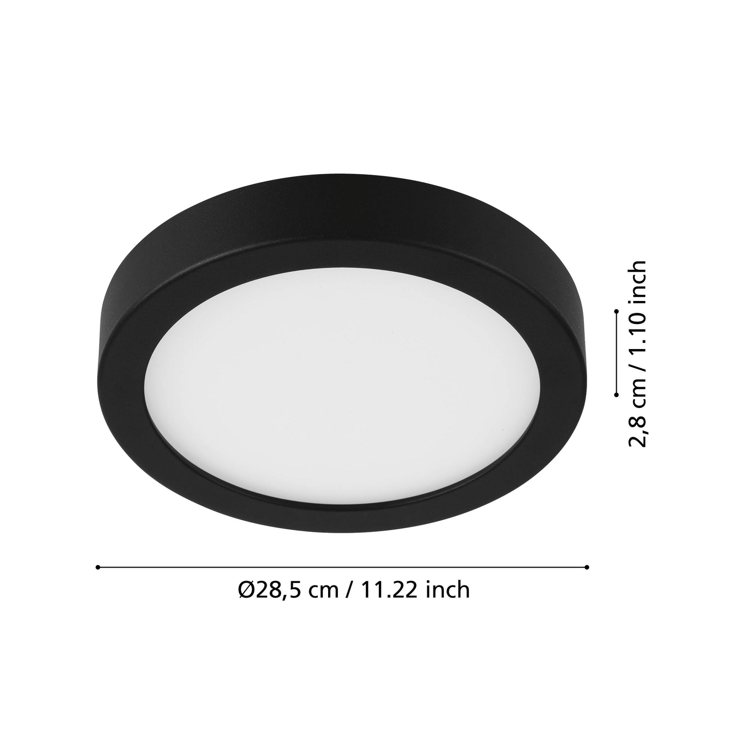Kattovalaisin EGLO Fueva 5 led 20,5W 28,5cm liiketunnistin musta/valkoinen