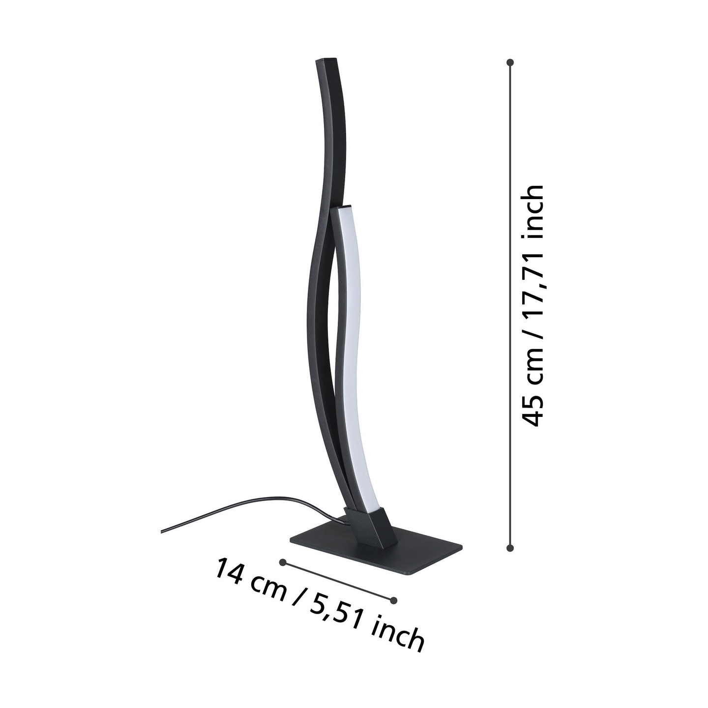 Pöytävalaisin EGLO Grisolia led 12W musta/valkoinen