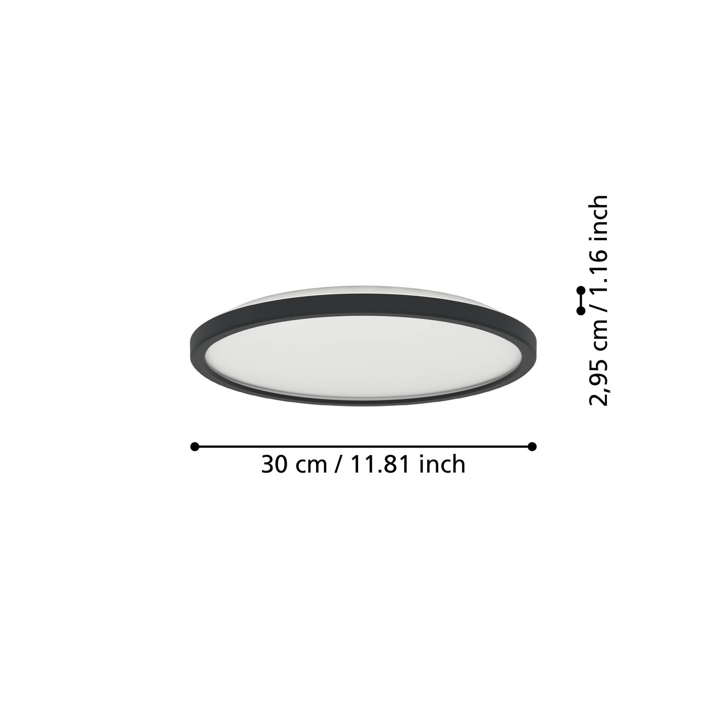 Kattovalaisin EGLO Rovito led 13,9W CCT 30cm musta