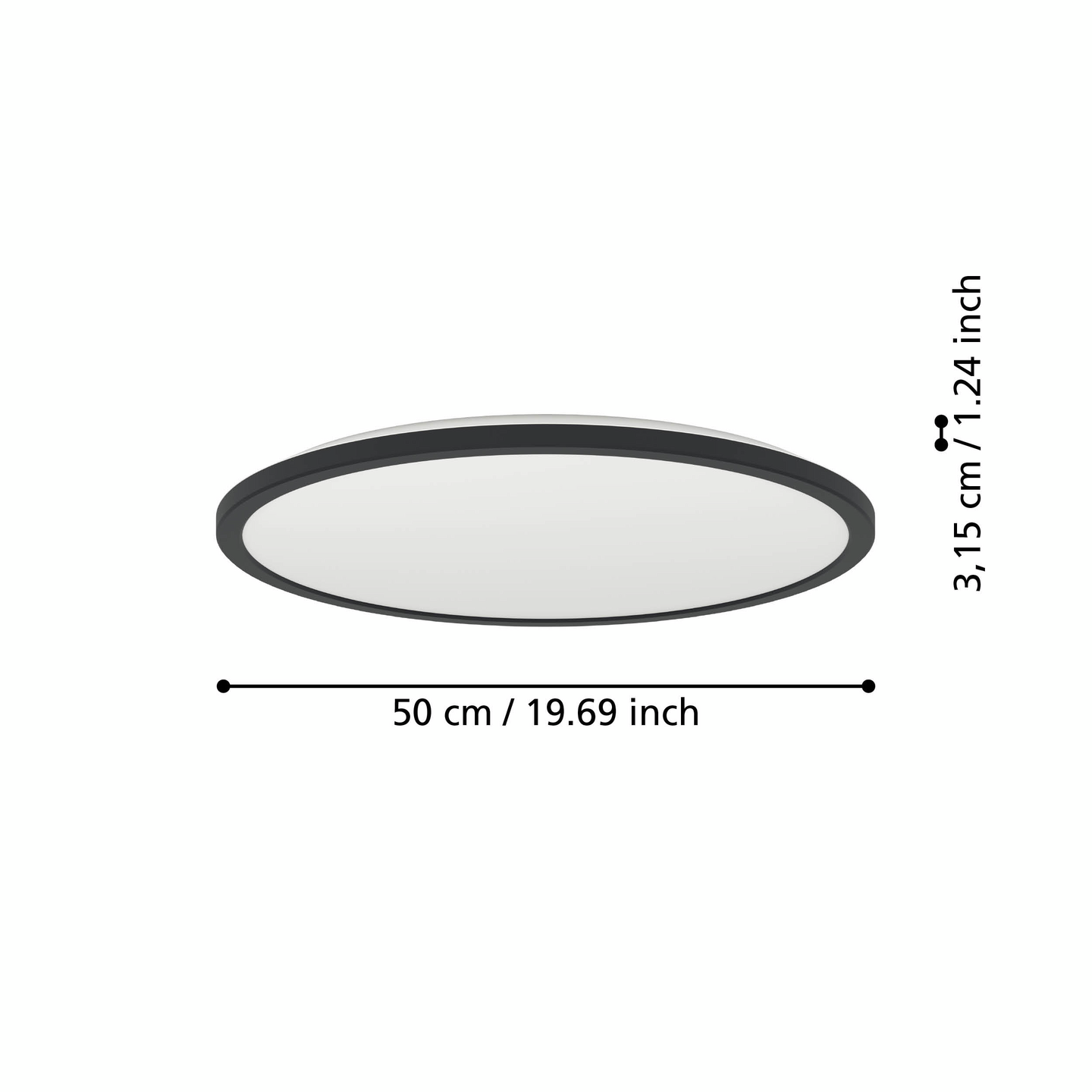 Kattovalaisin EGLO Rovito led 16,8W CCT 50cm musta