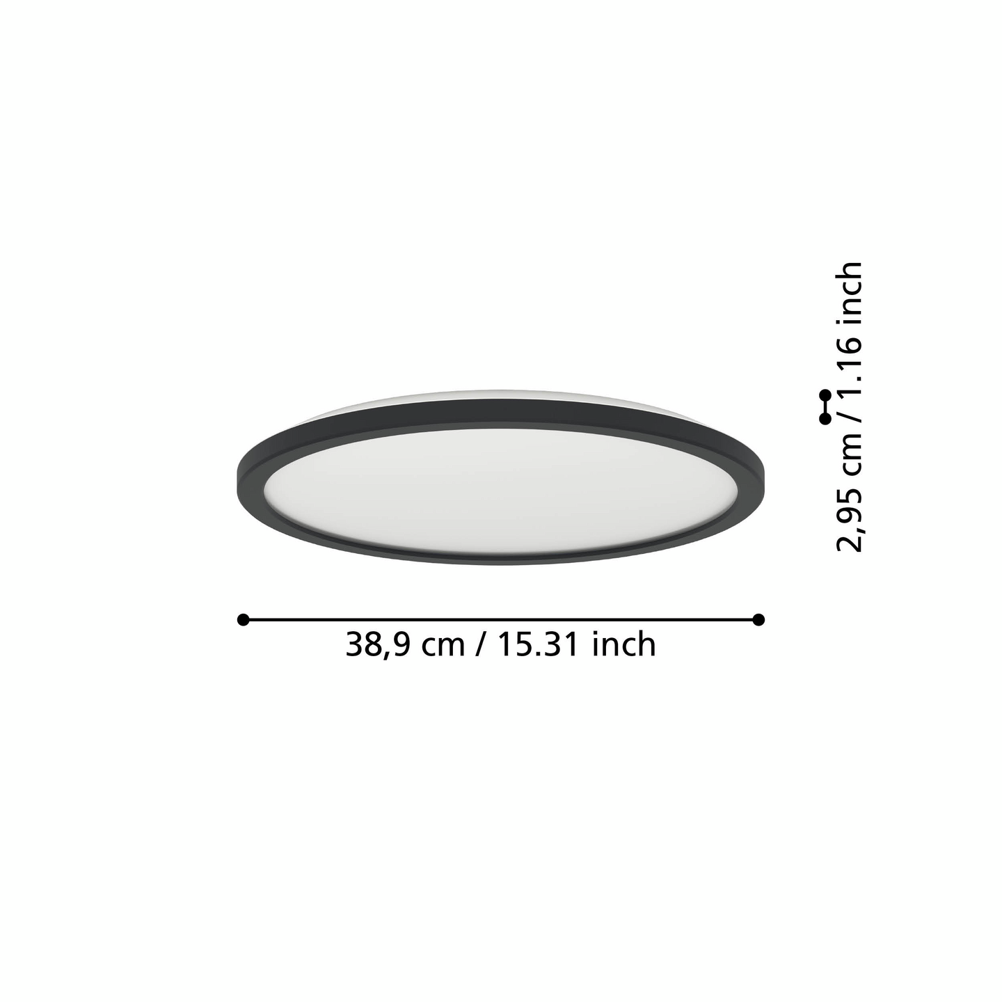 Kattovalaisin EGLO Rovito led 18,5W CCT 39cm musta