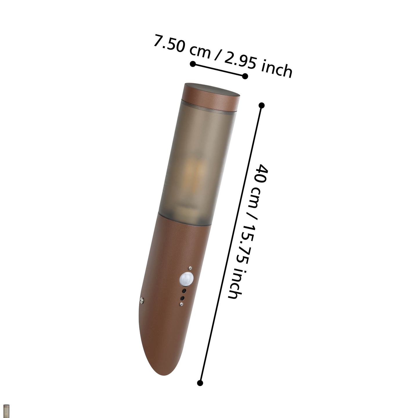 Ulkoseinävalaisin EGLO Helsinki E27 liiketunnistin ruskea