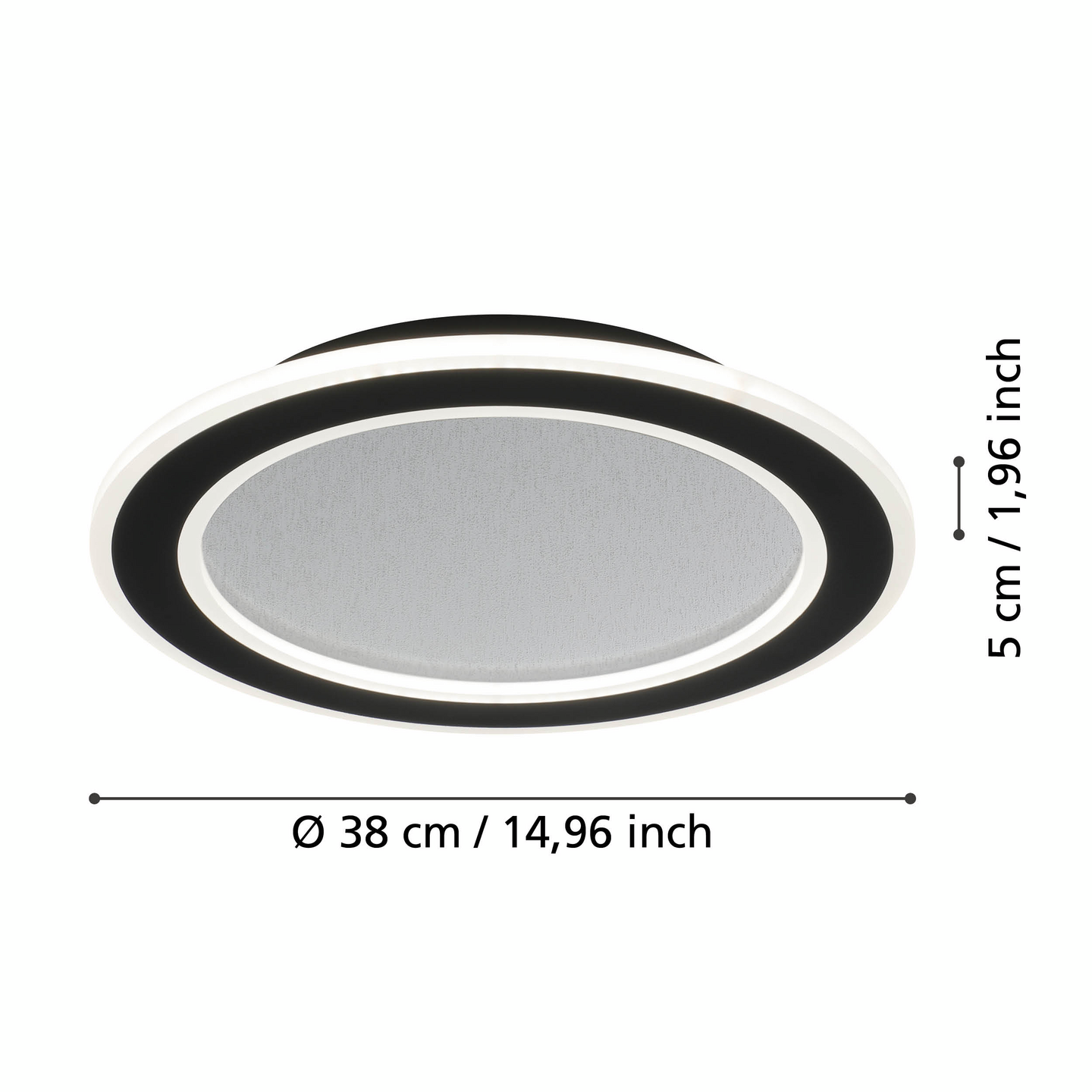 Kattovalaisin EGLO Macchioni led 20W CCT 38cm musta/valkoinen