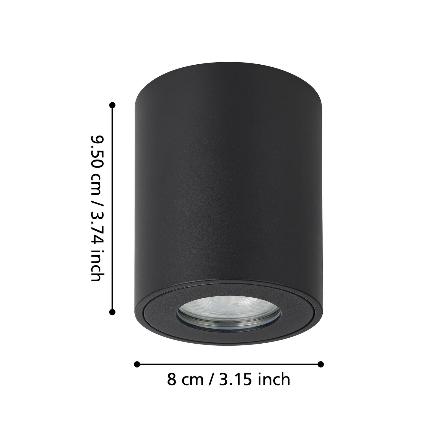 Ulkokattovalaisin EGLO Torrecola GU10 8cm musta