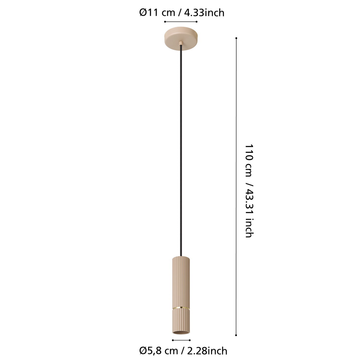 Riippuvalaisin EGLO Caminia GU10 4,7W hiekka/messinki