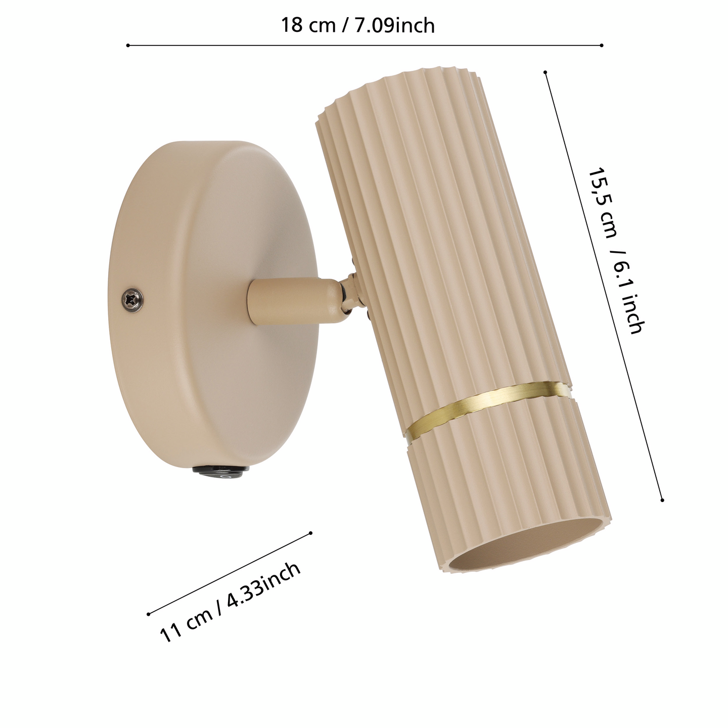 Seinävalaisin EGLO Caminia GU10 4,7W hiekka/messinki