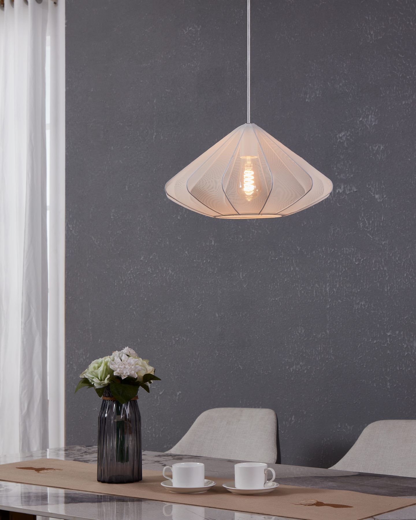 Riippuvalaisin EGLO Dolwen E27 42,5cm valkoinen/läpinäkyvä