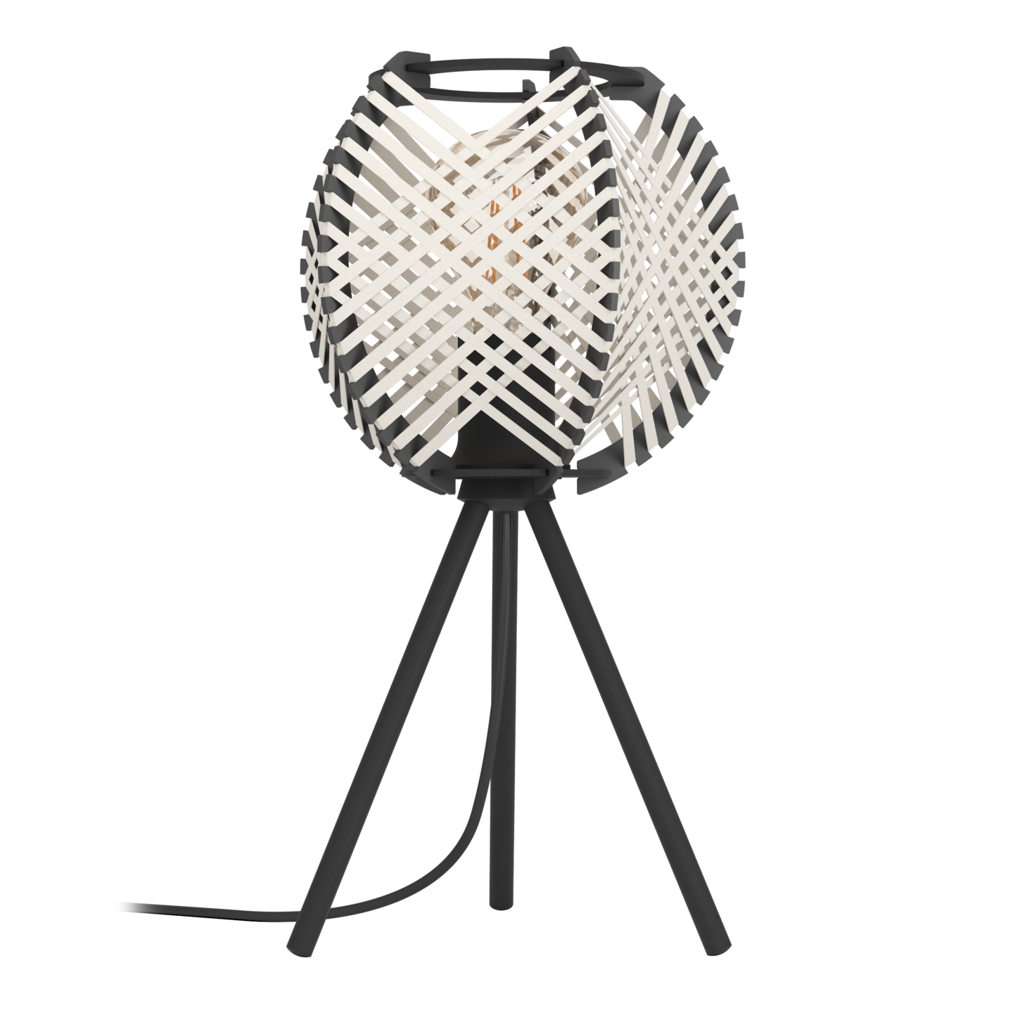 Pöytävalaisin EGLO Waverton E27 musta/valkoinen