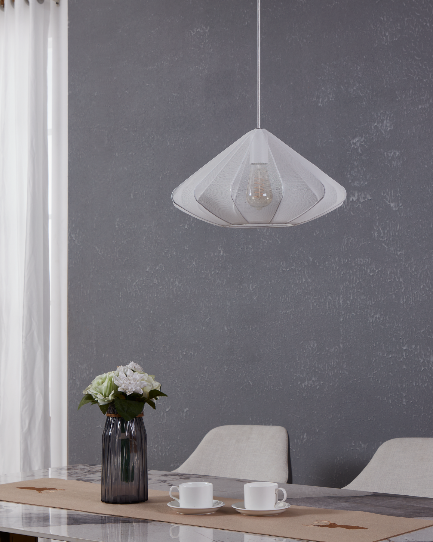 Riippuvalaisin EGLO Dolwen E27 42,5cm valkoinen/läpinäkyvä