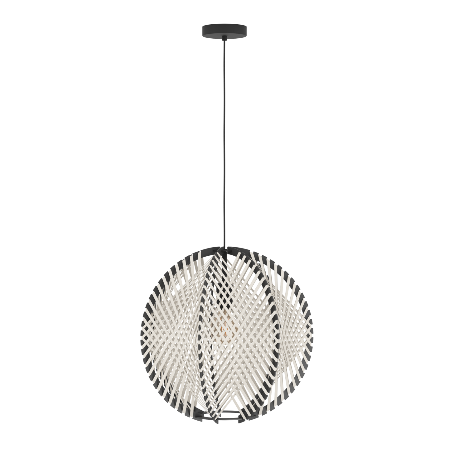 Riippuvalaisin EGLO Waverton E27 48cm musta/valkoinen