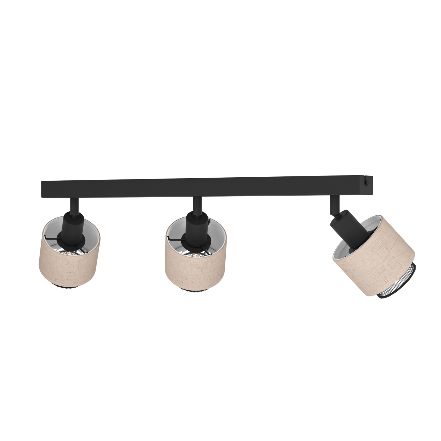 Kattospotti EGLO Rosley 3-osainen E14 musta/pellava