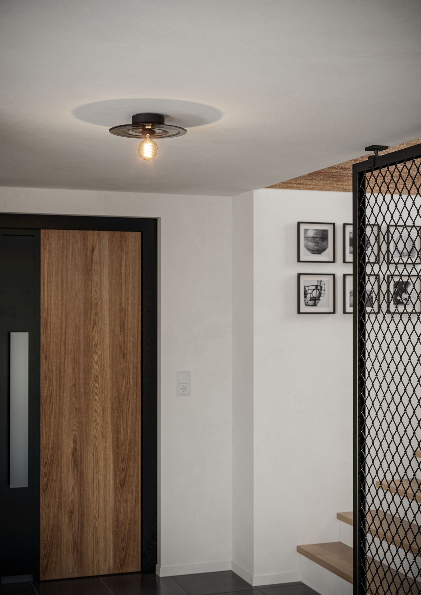 Katto-/seinävalaisin EGLO Lintmill E27 musta/harmaa