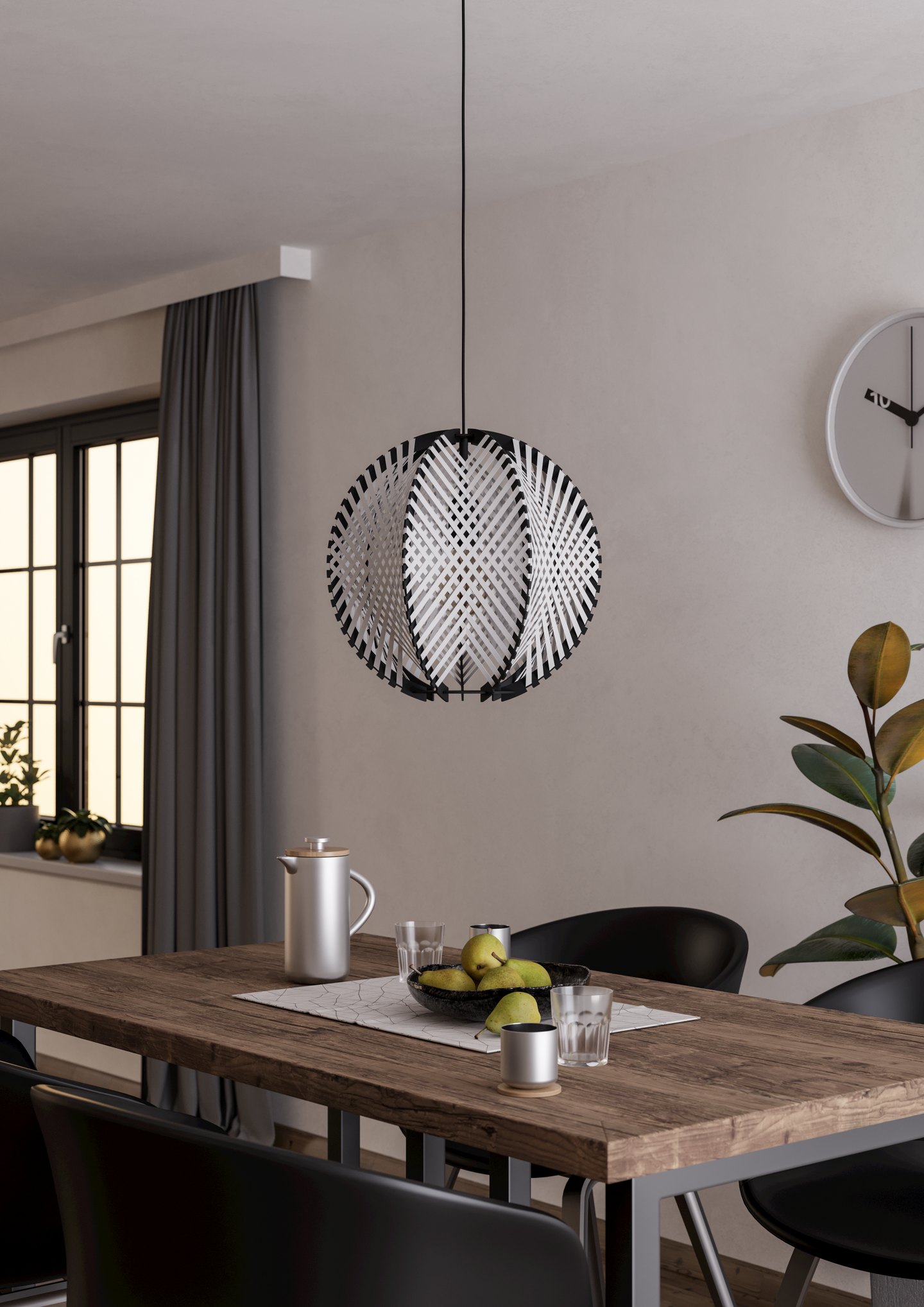 Riippuvalaisin EGLO Waverton E27 40cm musta/valkoinen