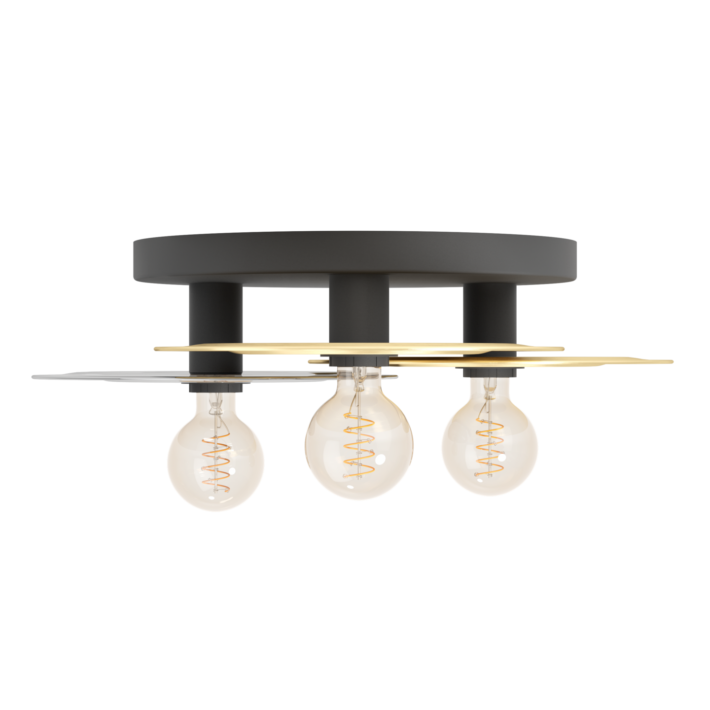 Kattovalaisin EGLO 3-os Lintmill E27 musta/messinki/harmaa