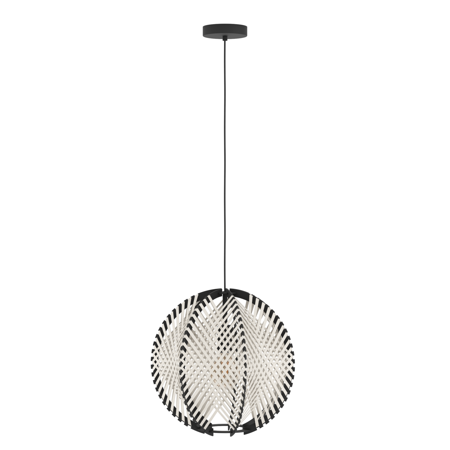 Riippuvalaisin EGLO Waverton E27 40cm musta/valkoinen