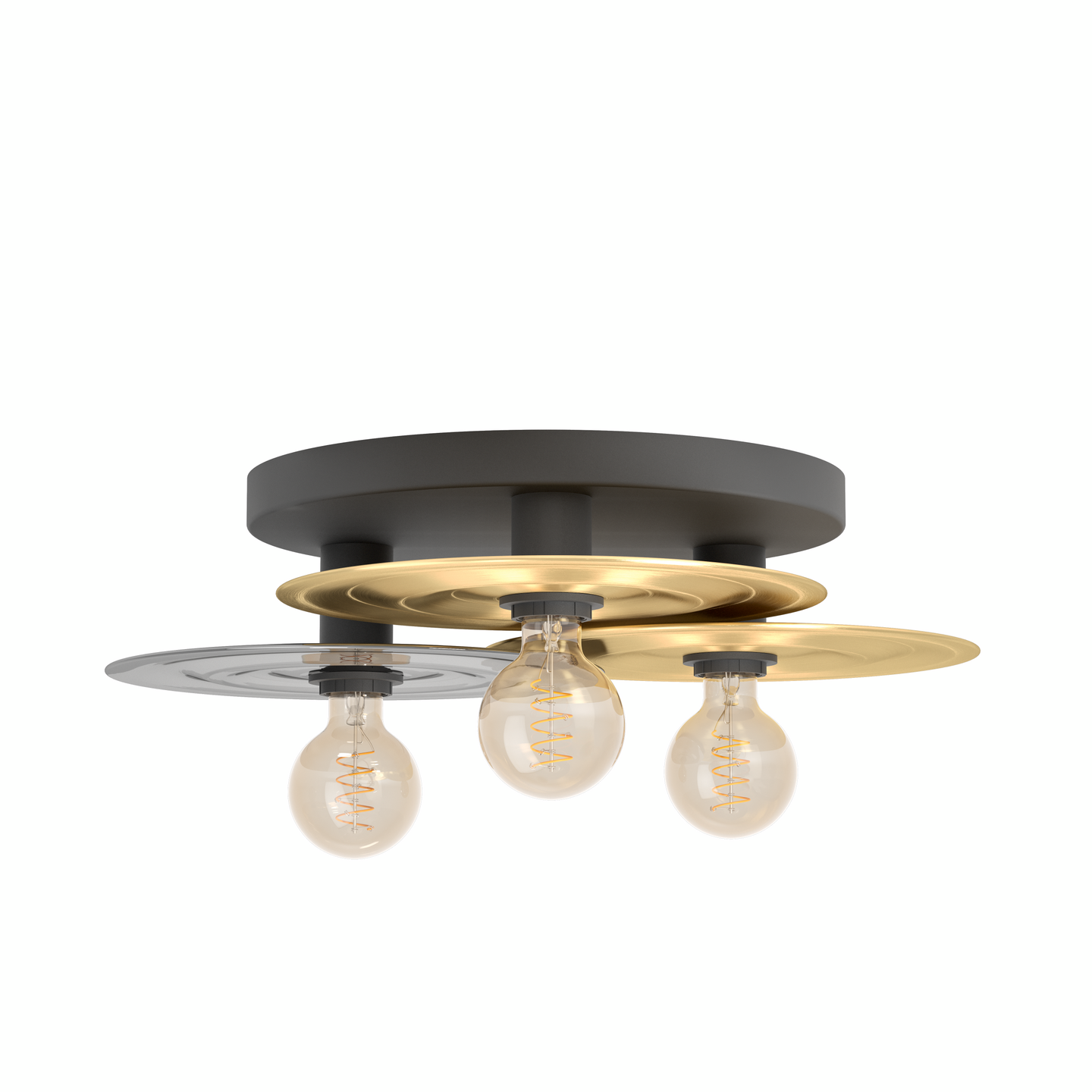 Kattovalaisin EGLO 3-os Lintmill E27 musta/messinki/harmaa