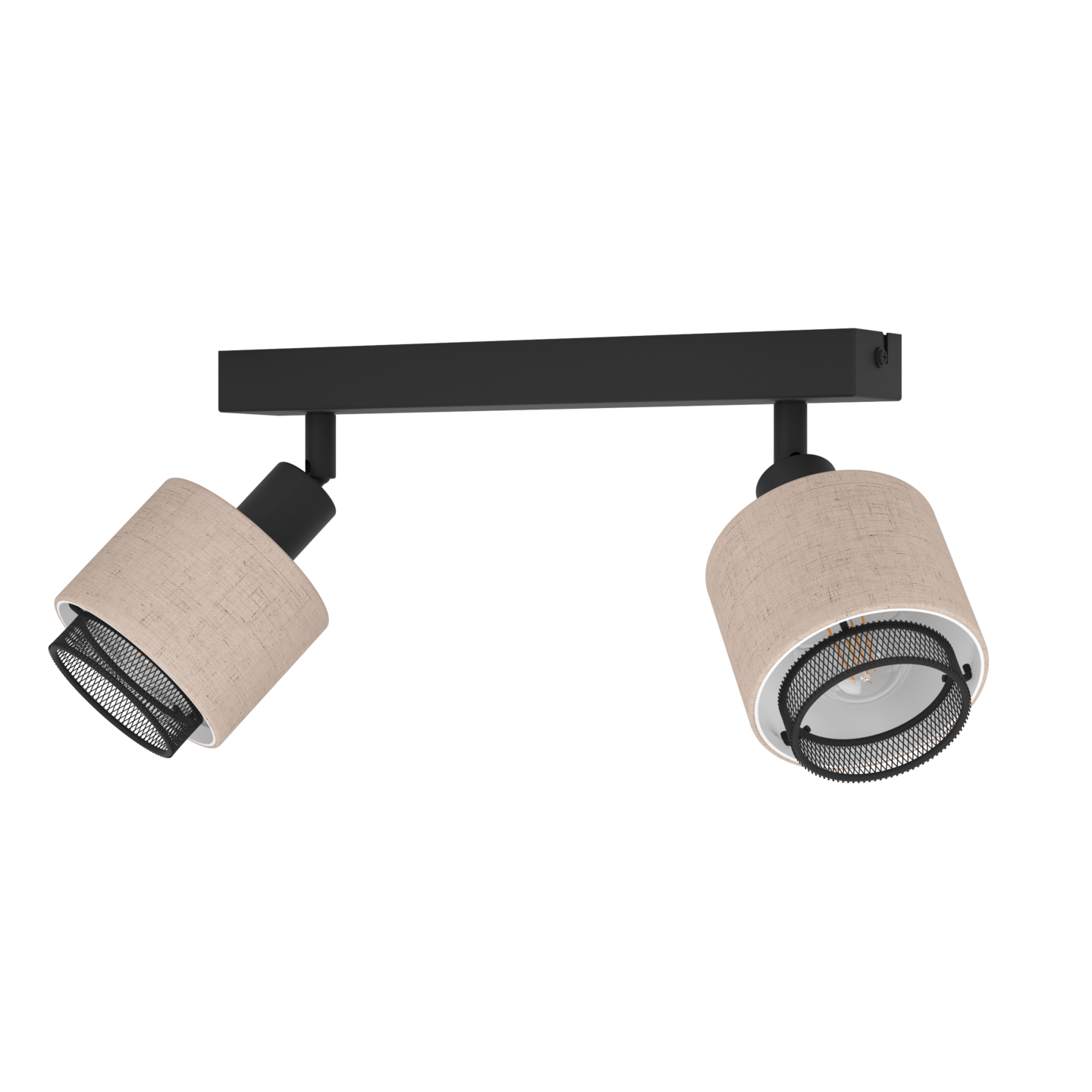 Kattospotti EGLO Rosley 2-osainen E14 musta/pellava