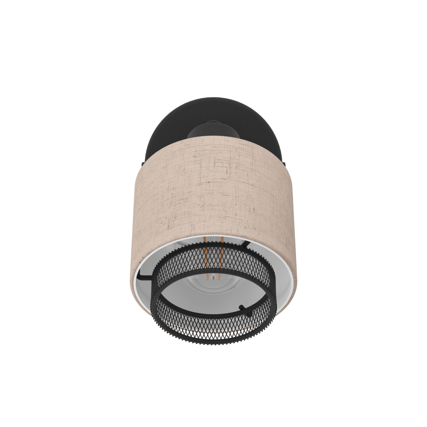 Kattospotti EGLO Rosley E14 musta/pellava