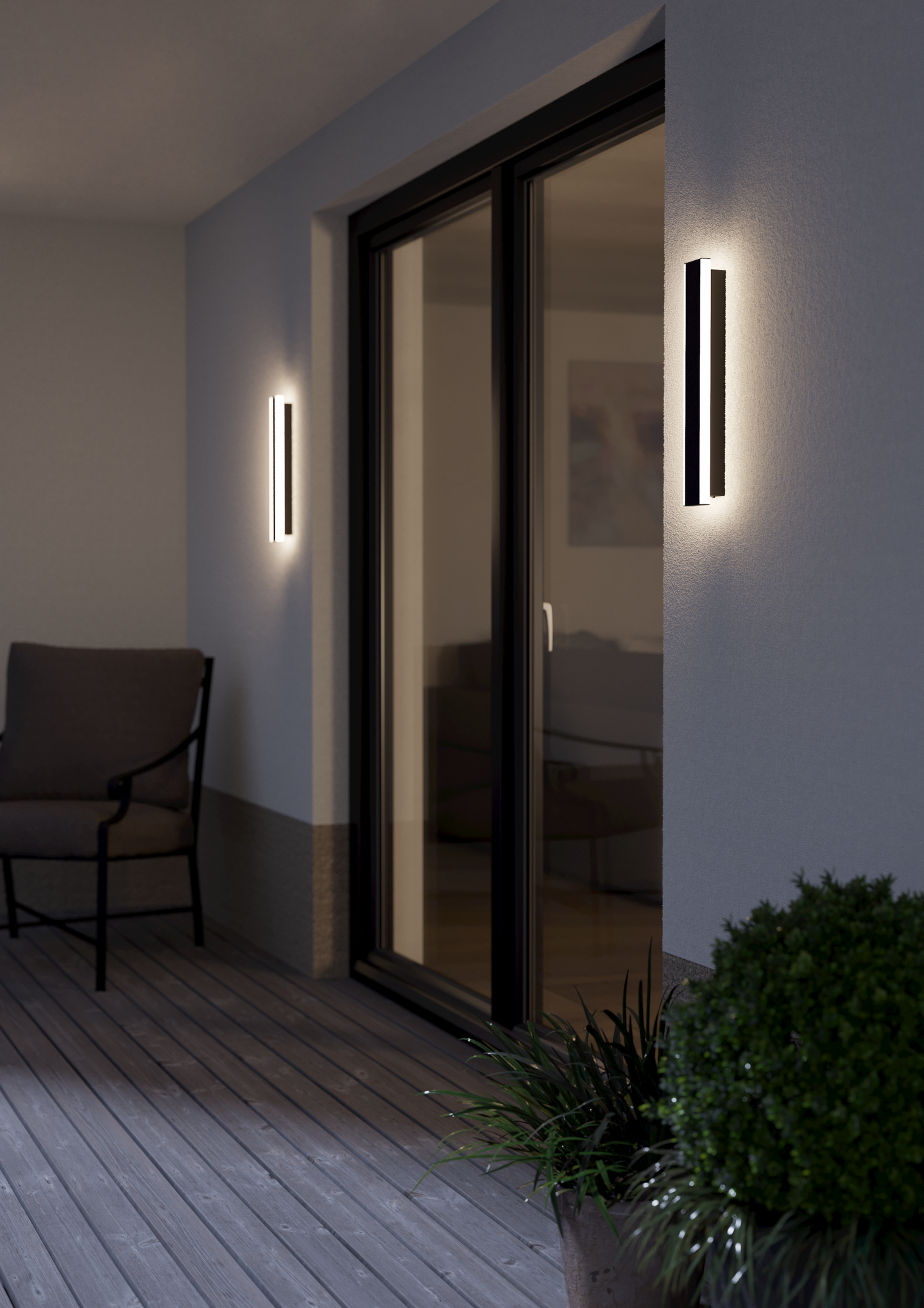 Ulkoseinävalaisin EGLO Neviano led 2x3,7W 38cm musta/valkoinen