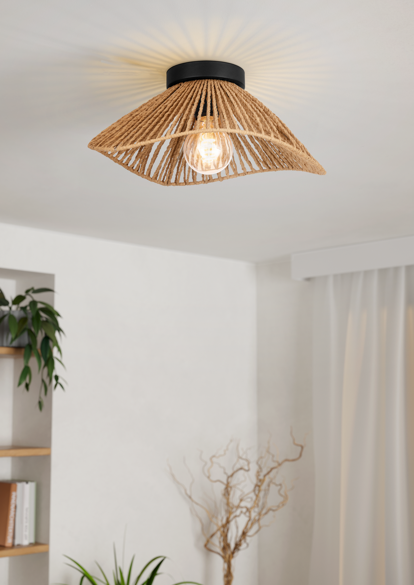 Kattovalaisin EGLO Naturlavister E27 musta/ruskea