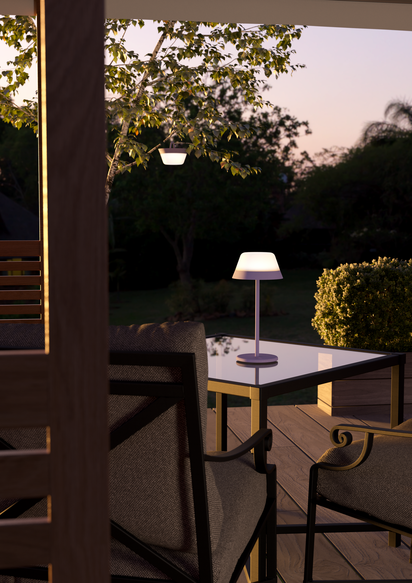 Ulkopöytävalaisin EGLO Meggiano led 1,5W/0,8W RGB liila/valkoinen