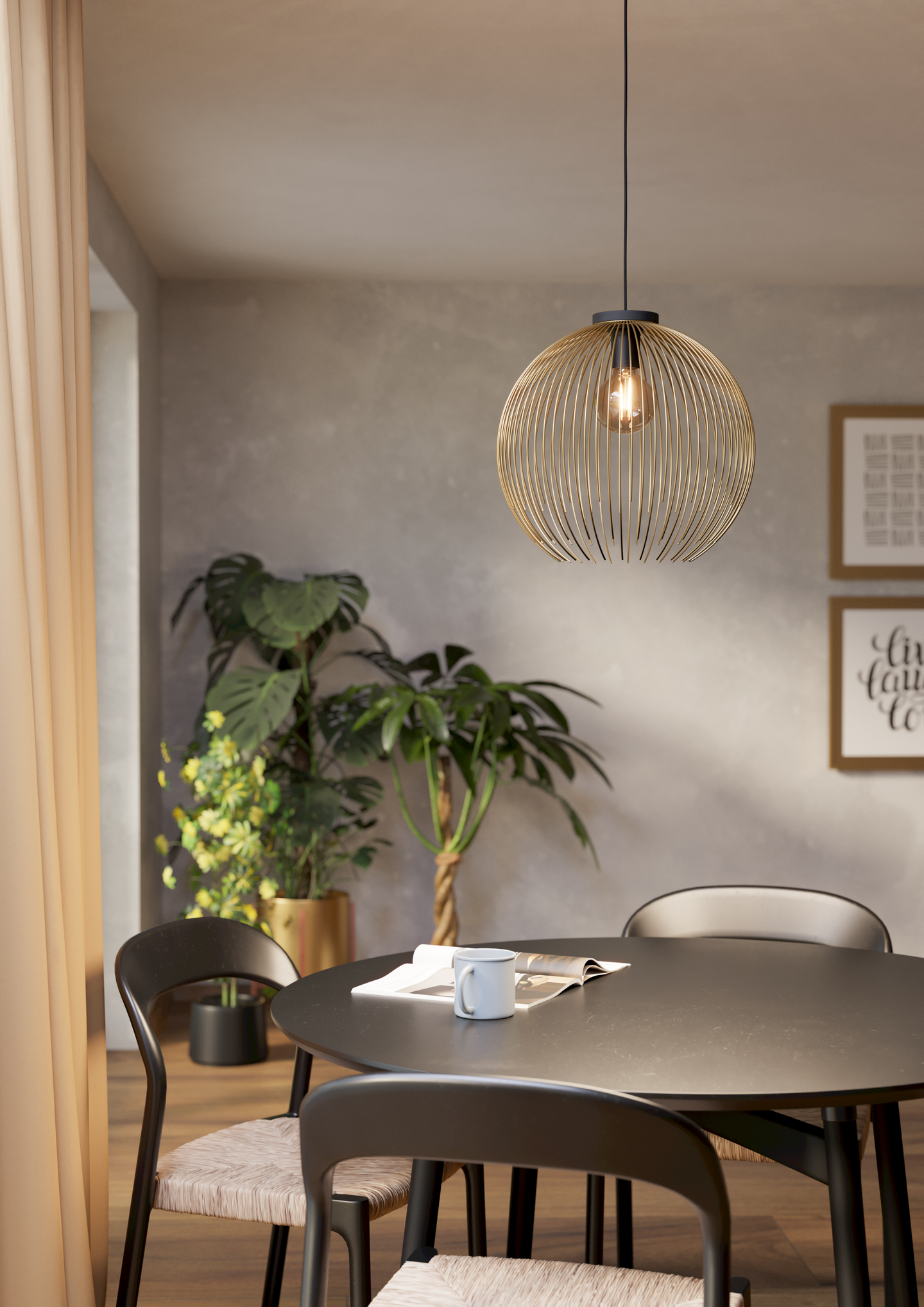 Riippuvalaisin EGLO Venezuela E27 musta/kulta