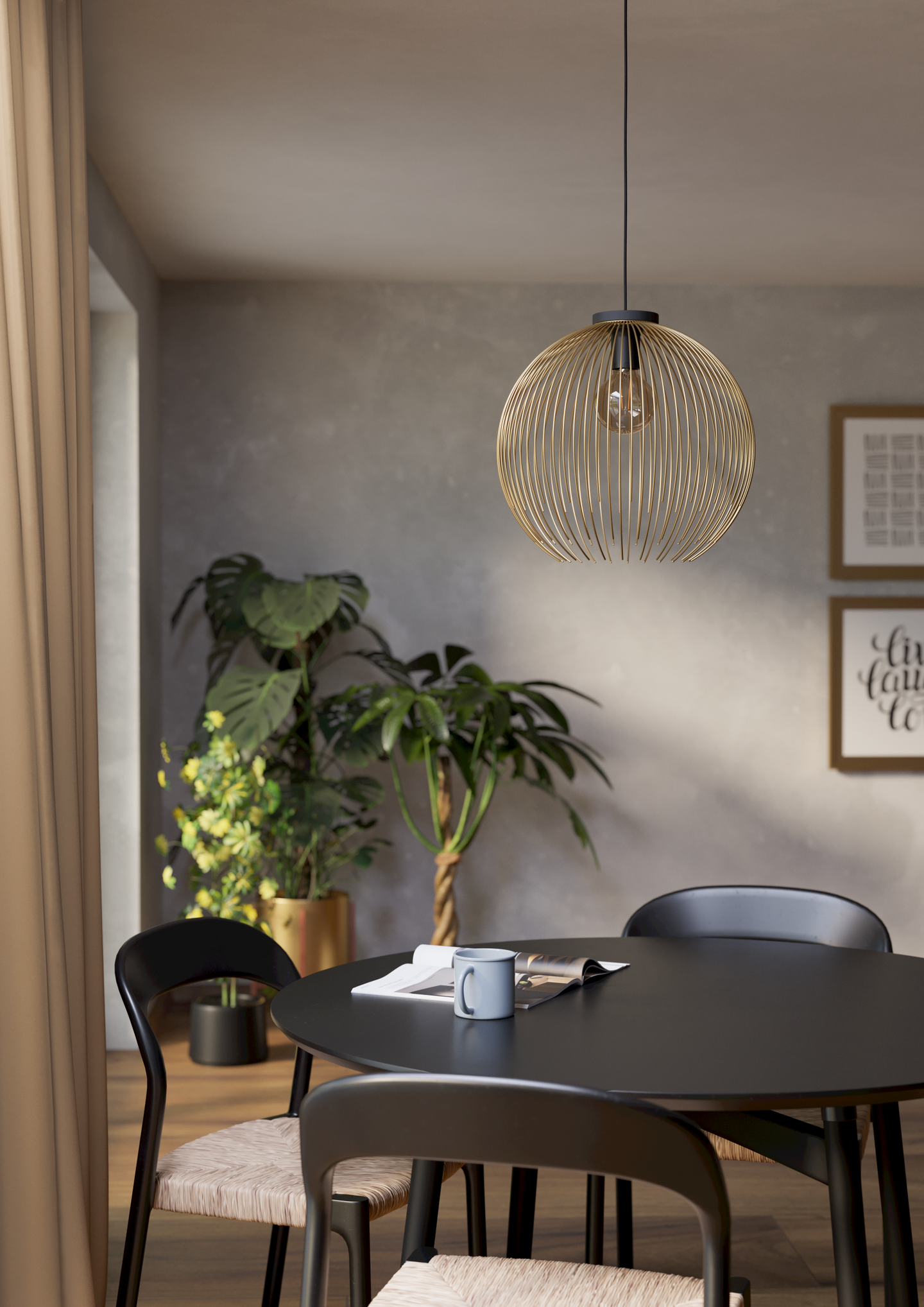 Riippuvalaisin EGLO Venezuela E27 musta/kulta