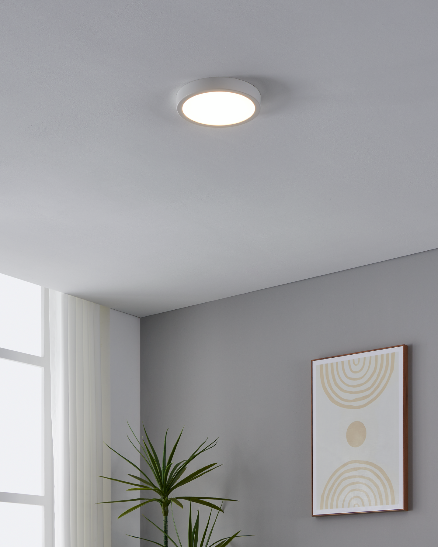 Kattovalaisin EGLO Fueva 5 led 17W 21cm liiketunnistin valkoinen