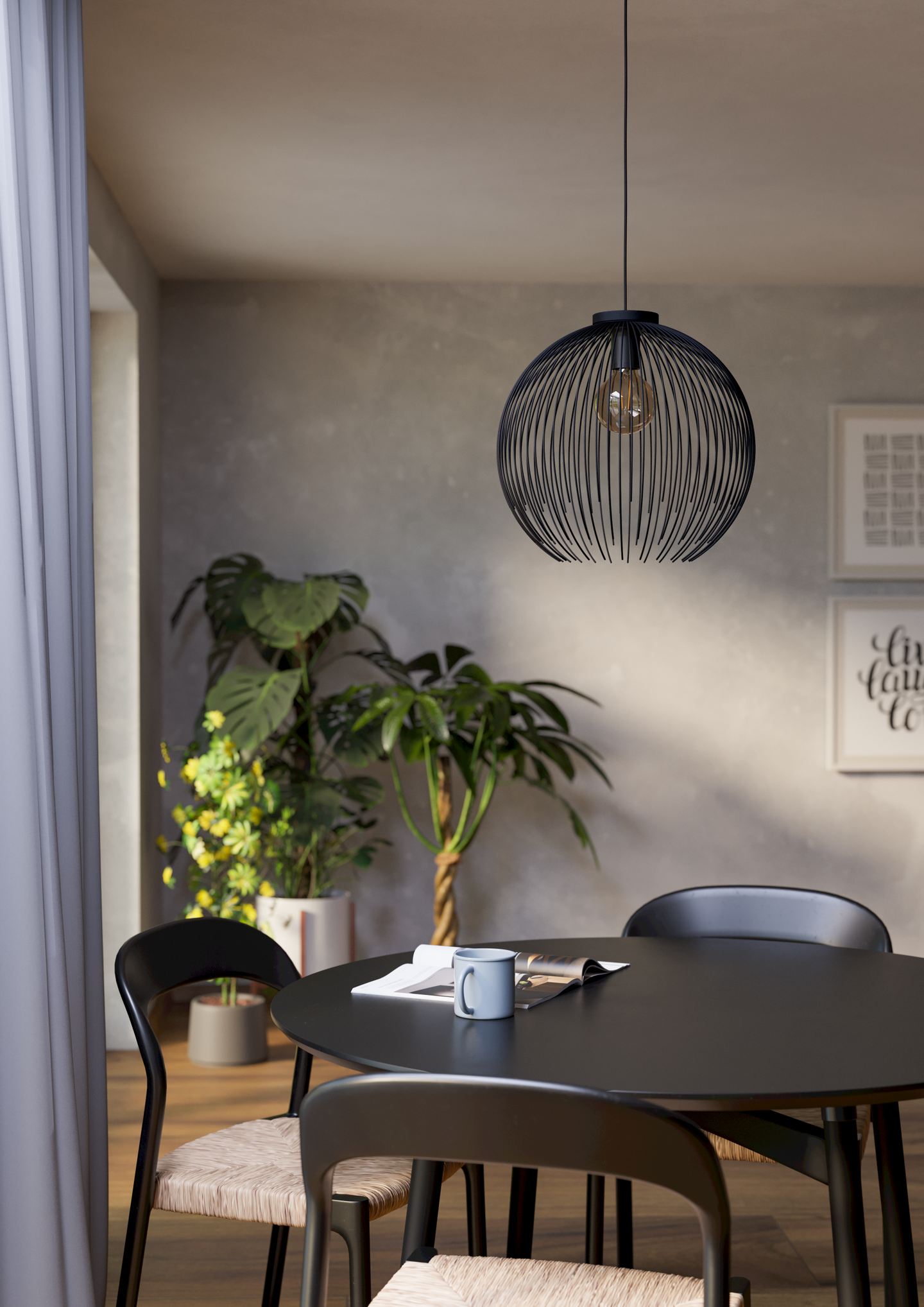 Riippuvalaisin EGLO Venezuela E27 musta