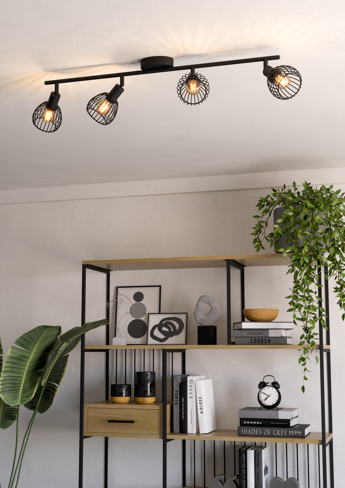 Kattospotti EGLO 4-os Sonnino E14 musta